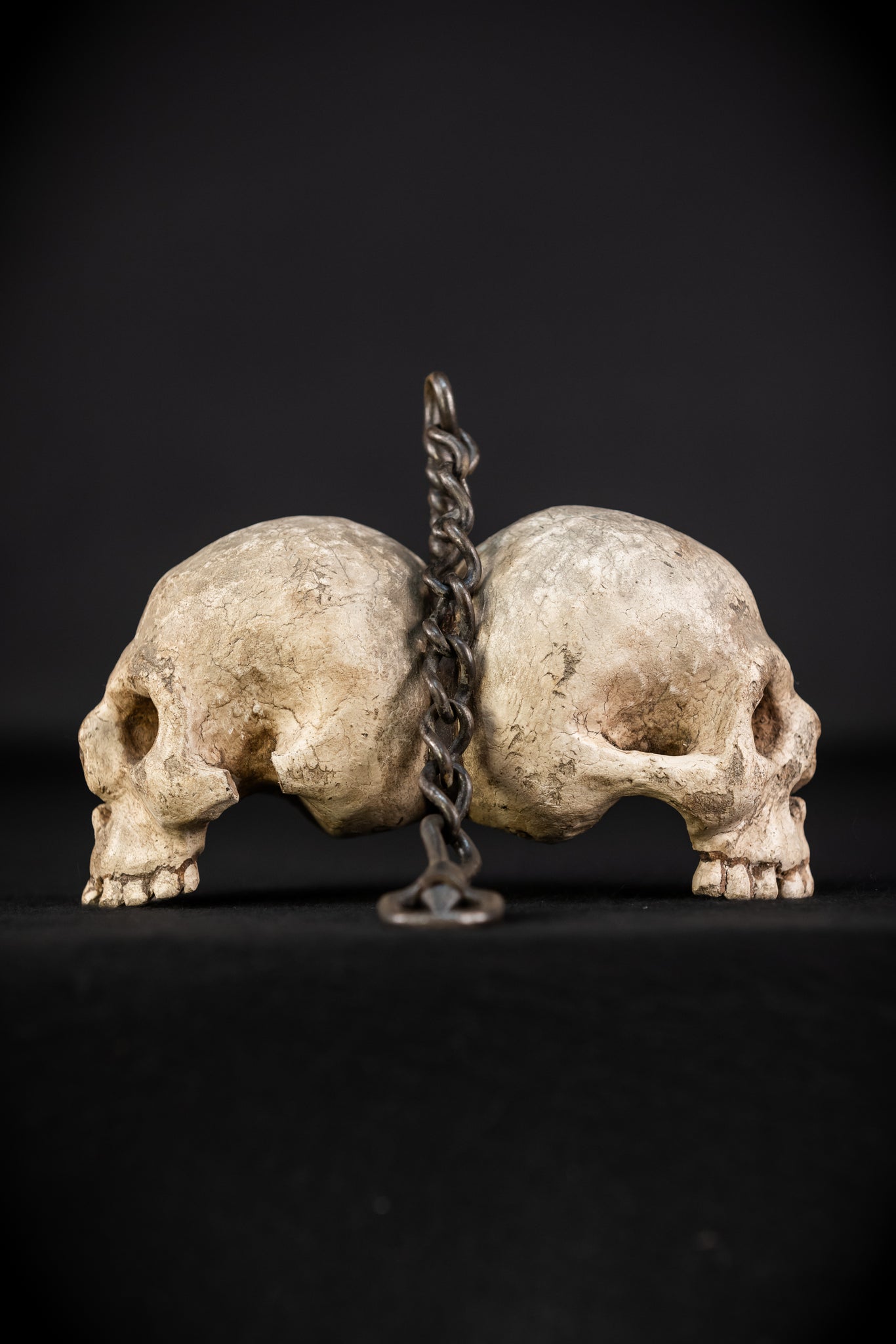 Memento Mori Wood Carving with Chain | Italian 1700s Antique