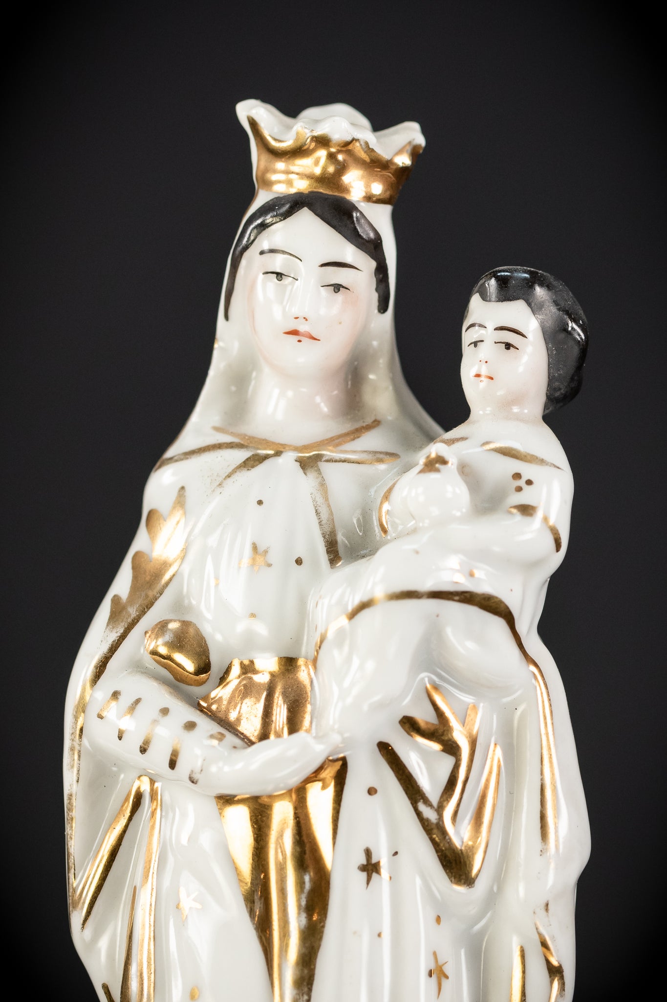 Virgin Mary Porcelain Statue | Antique