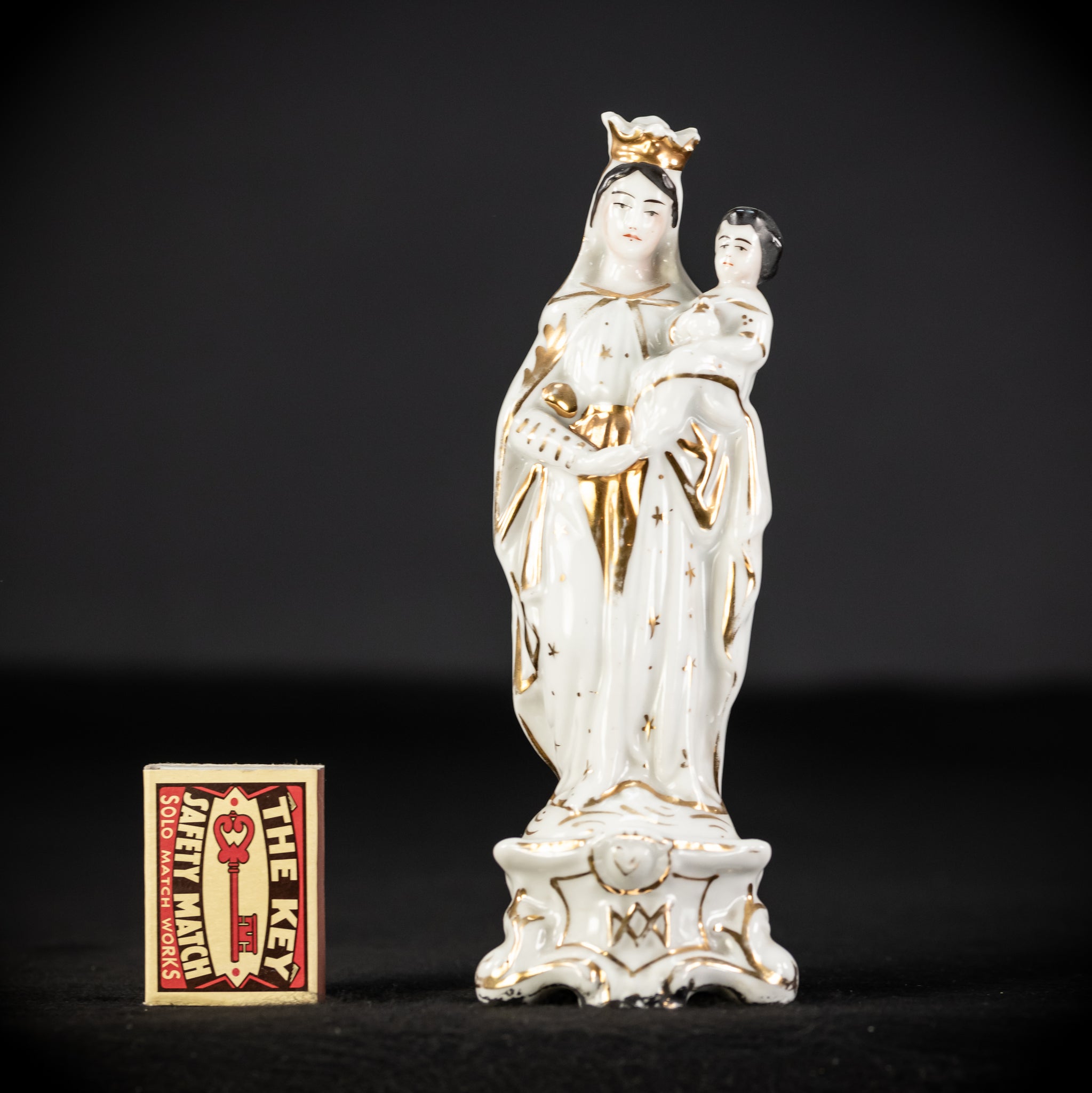Virgin Mary Porcelain Statue | Antique