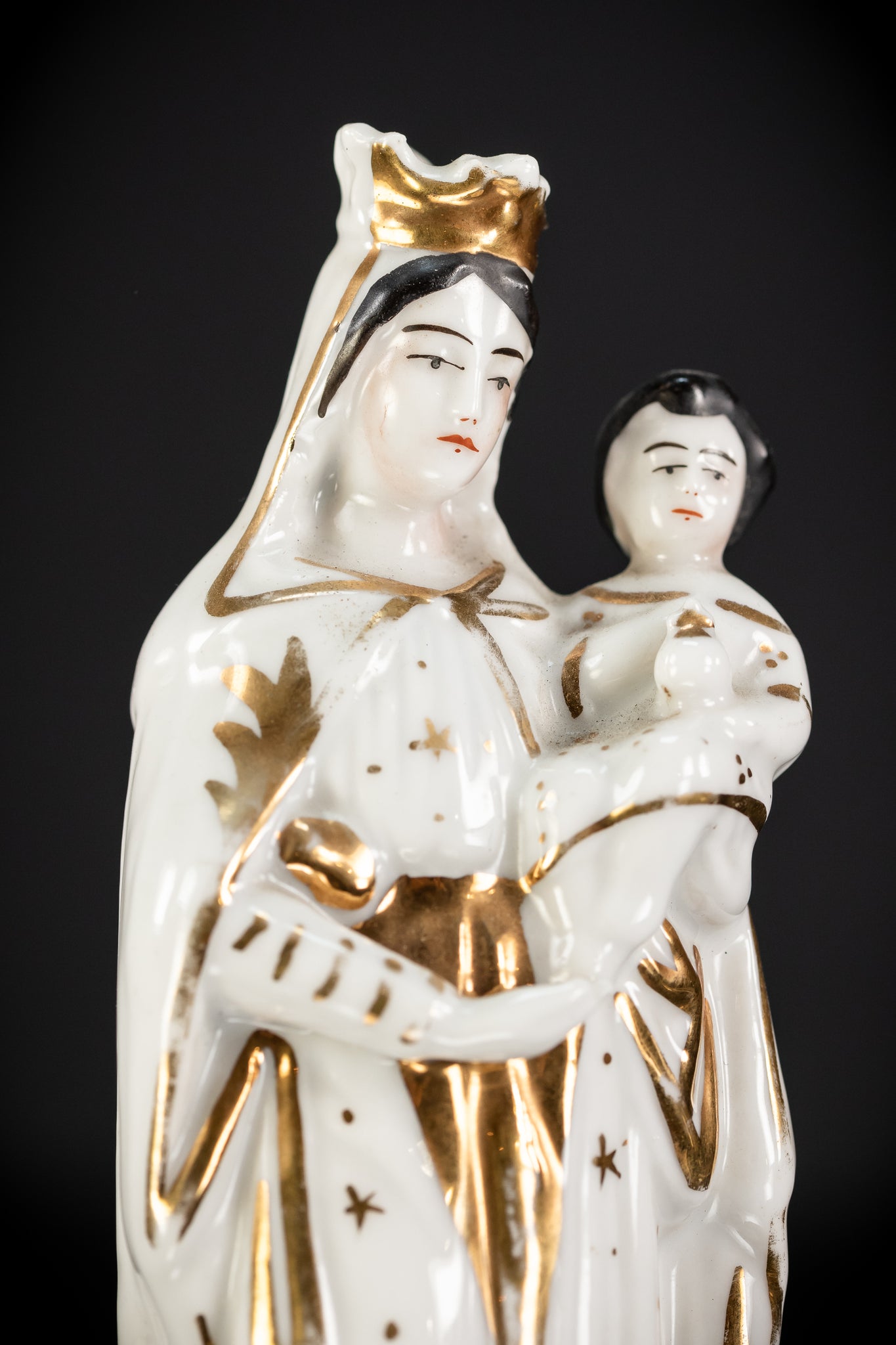 Virgin Mary Porcelain Statue | Antique