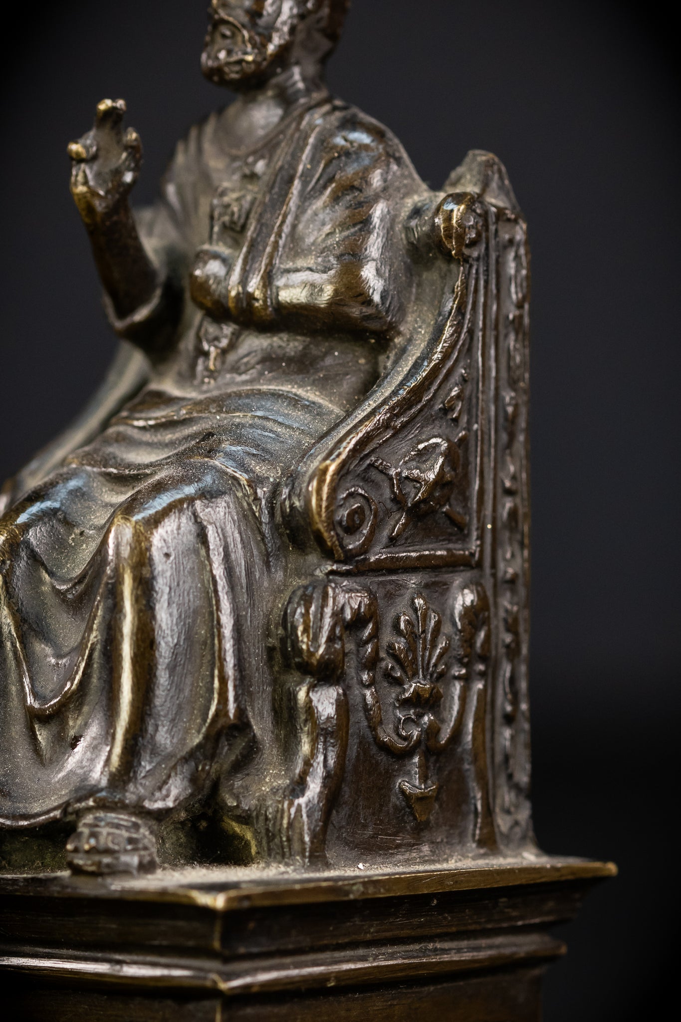 St Peter Bronze Statue | 1800s Antique | 5.5" / 14 cm