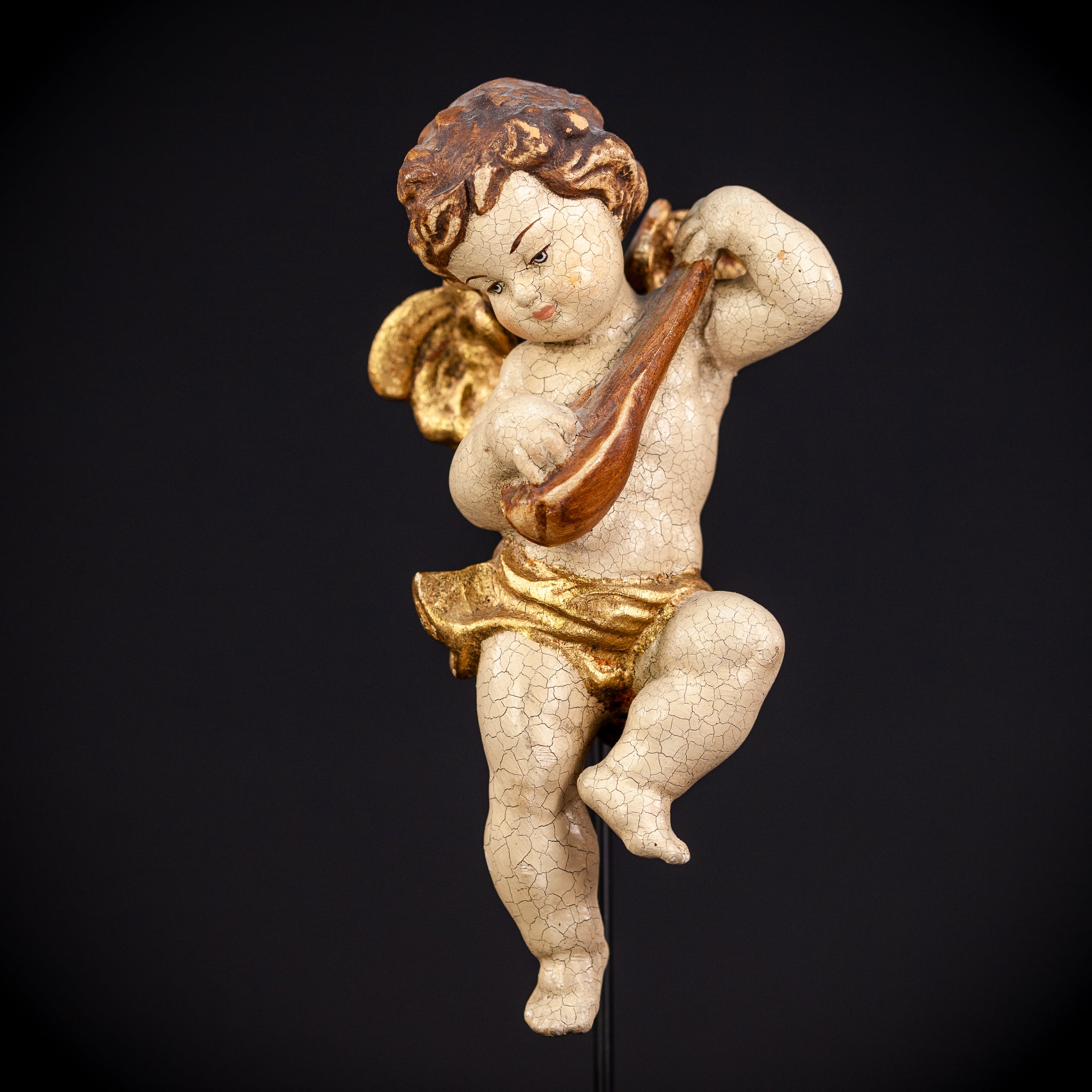 Wood Carving Angel Statue | Vintage 8.1" / 20.5 cm