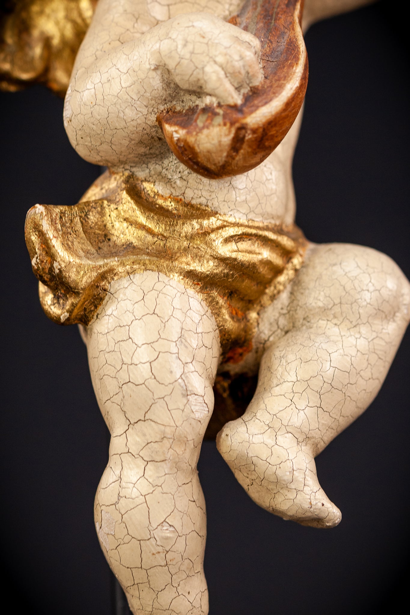 Wood Carving Angel Statue | Vintage 8.1" / 20.5 cm