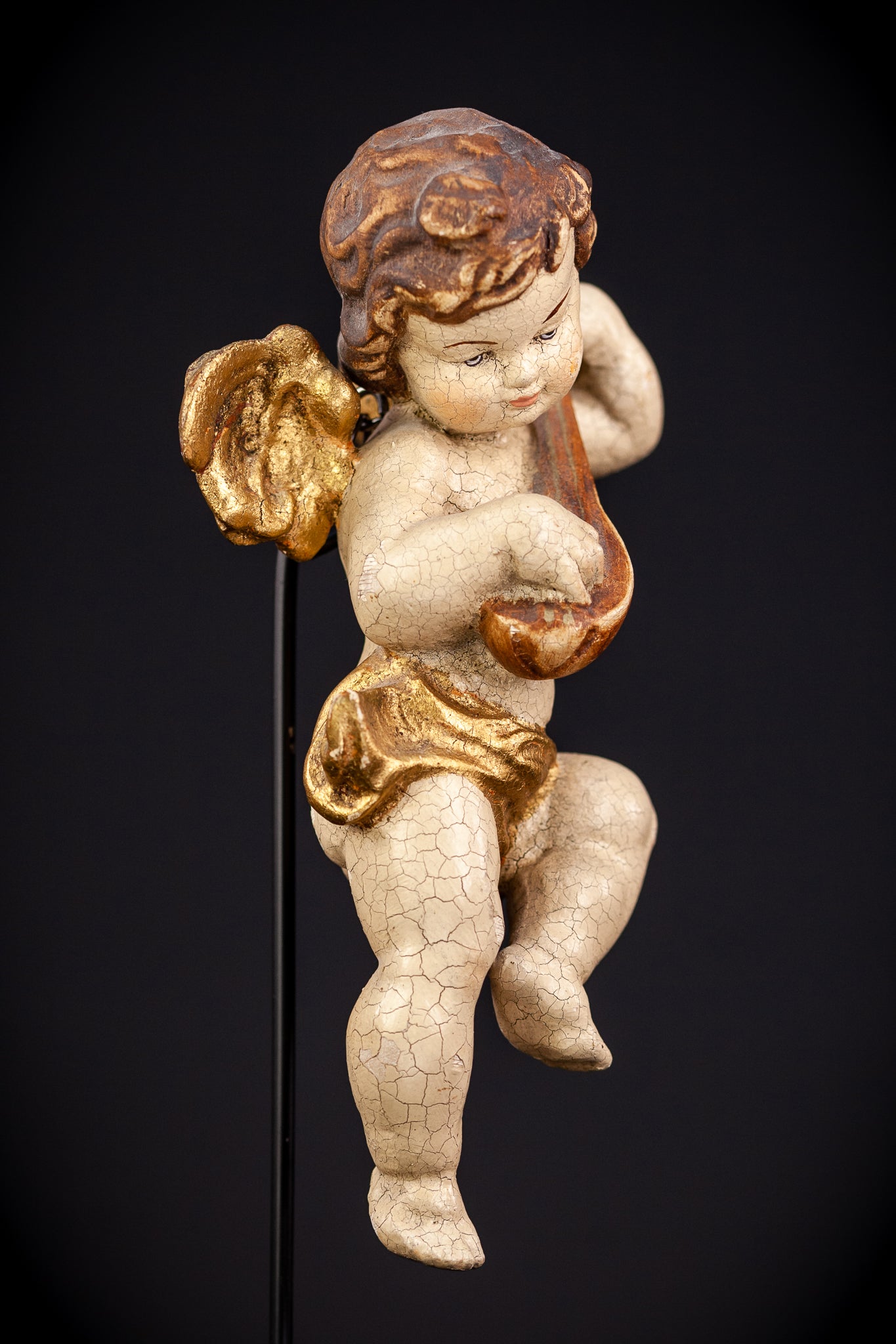 Wood Carving Angel Statue | Vintage 8.1" / 20.5 cm