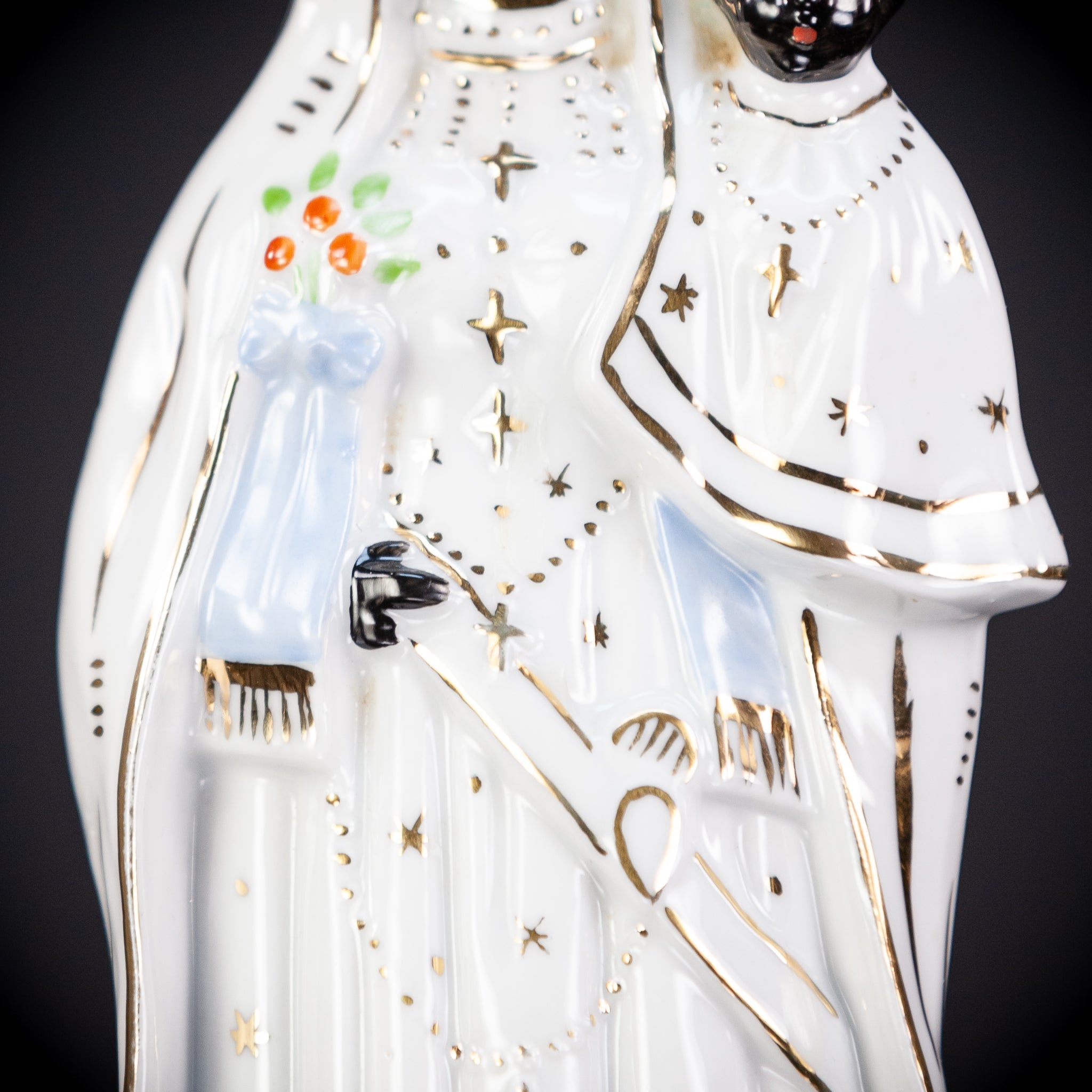 Black Madonna Porcelain Statue | Antique 9.4" / 24 cm