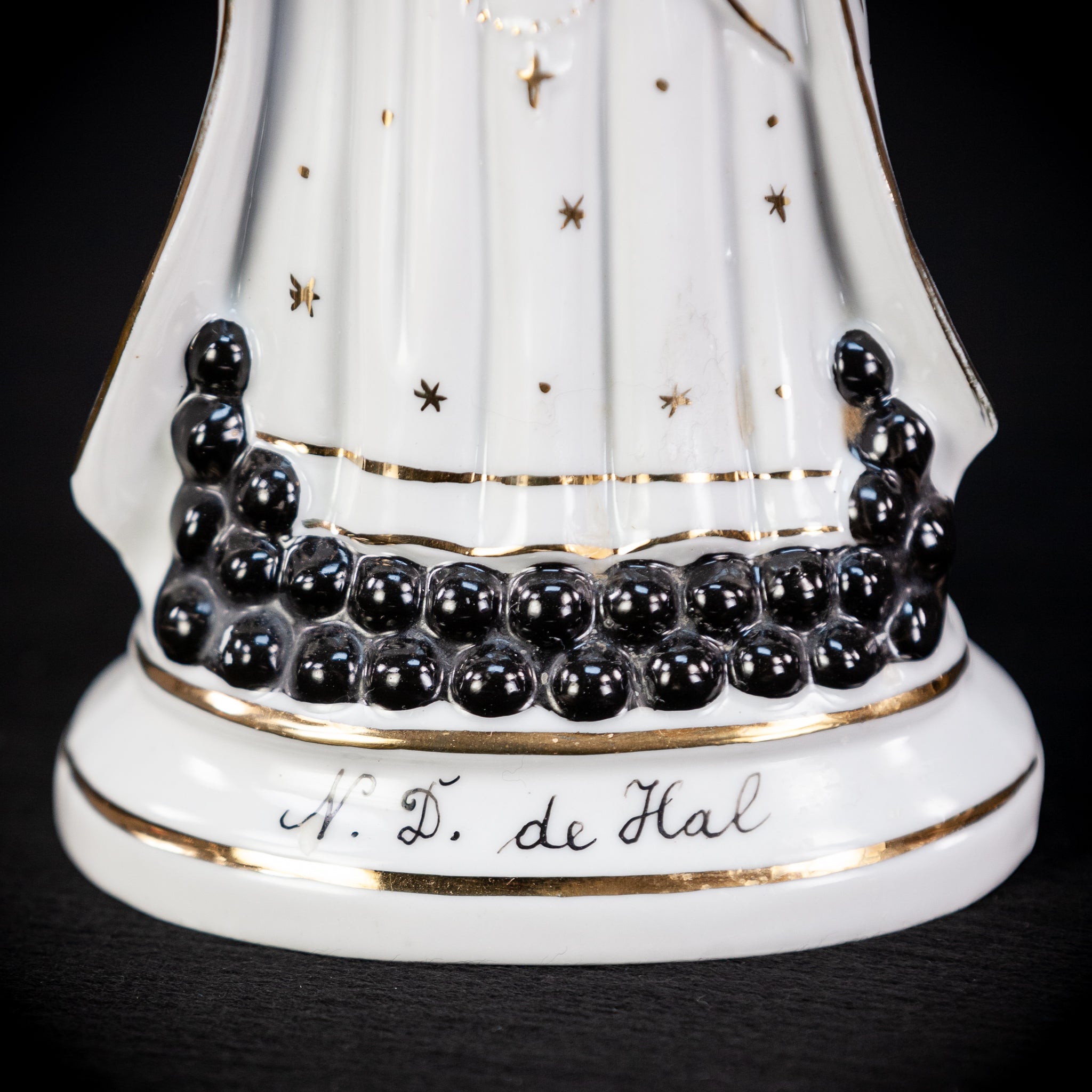 Black Madonna Porcelain Statue | Antique 9.4" / 24 cm