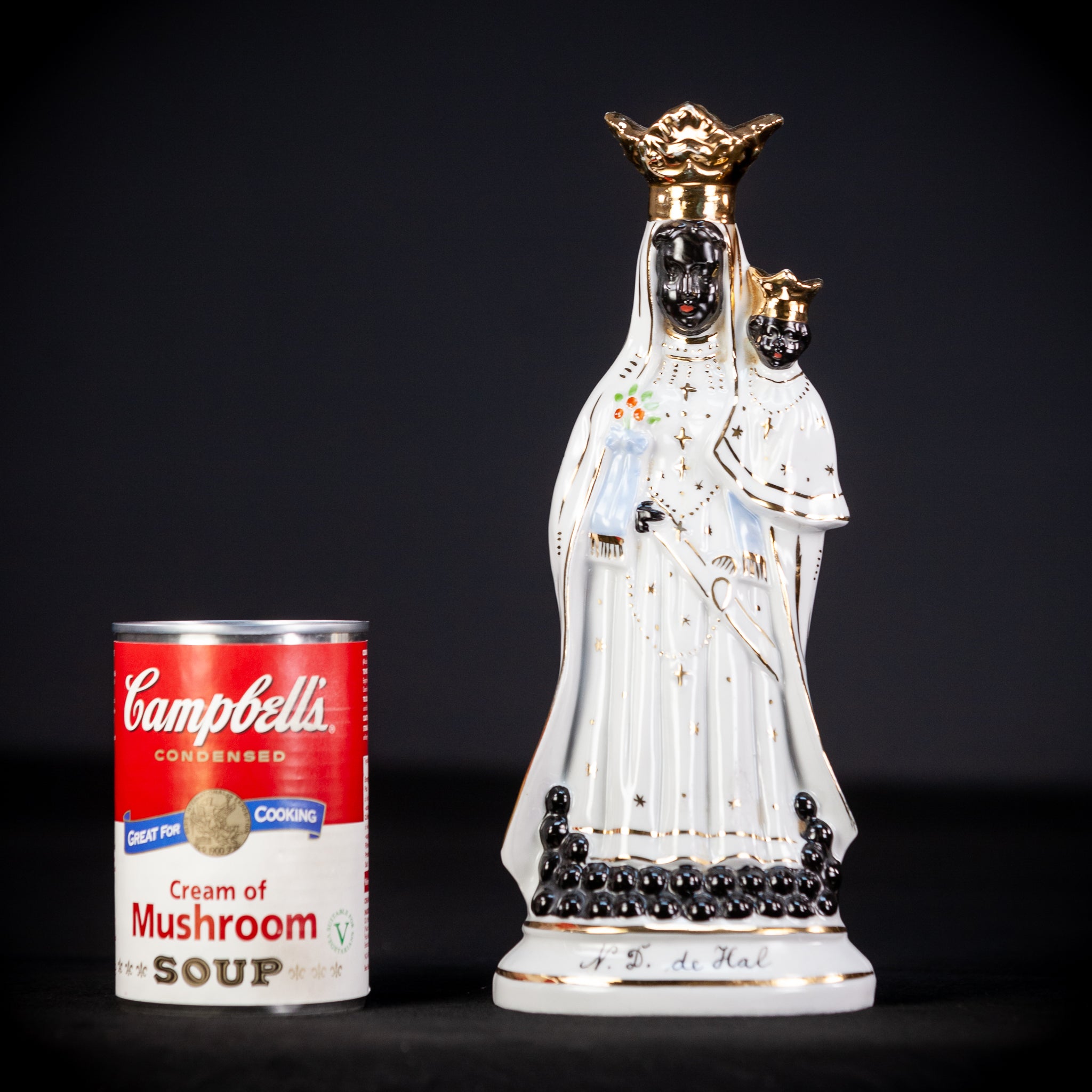 Black Madonna Porcelain Statue | Antique 9.4" / 24 cm