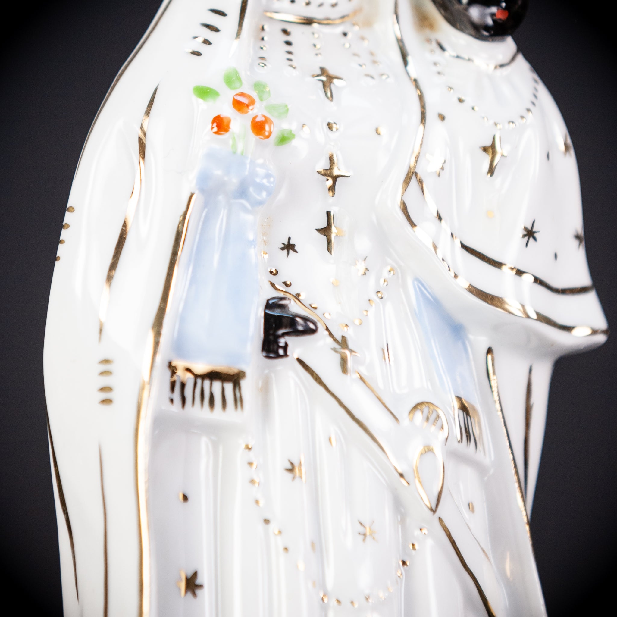 Black Madonna Porcelain Statue | Antique 9.4" / 24 cm