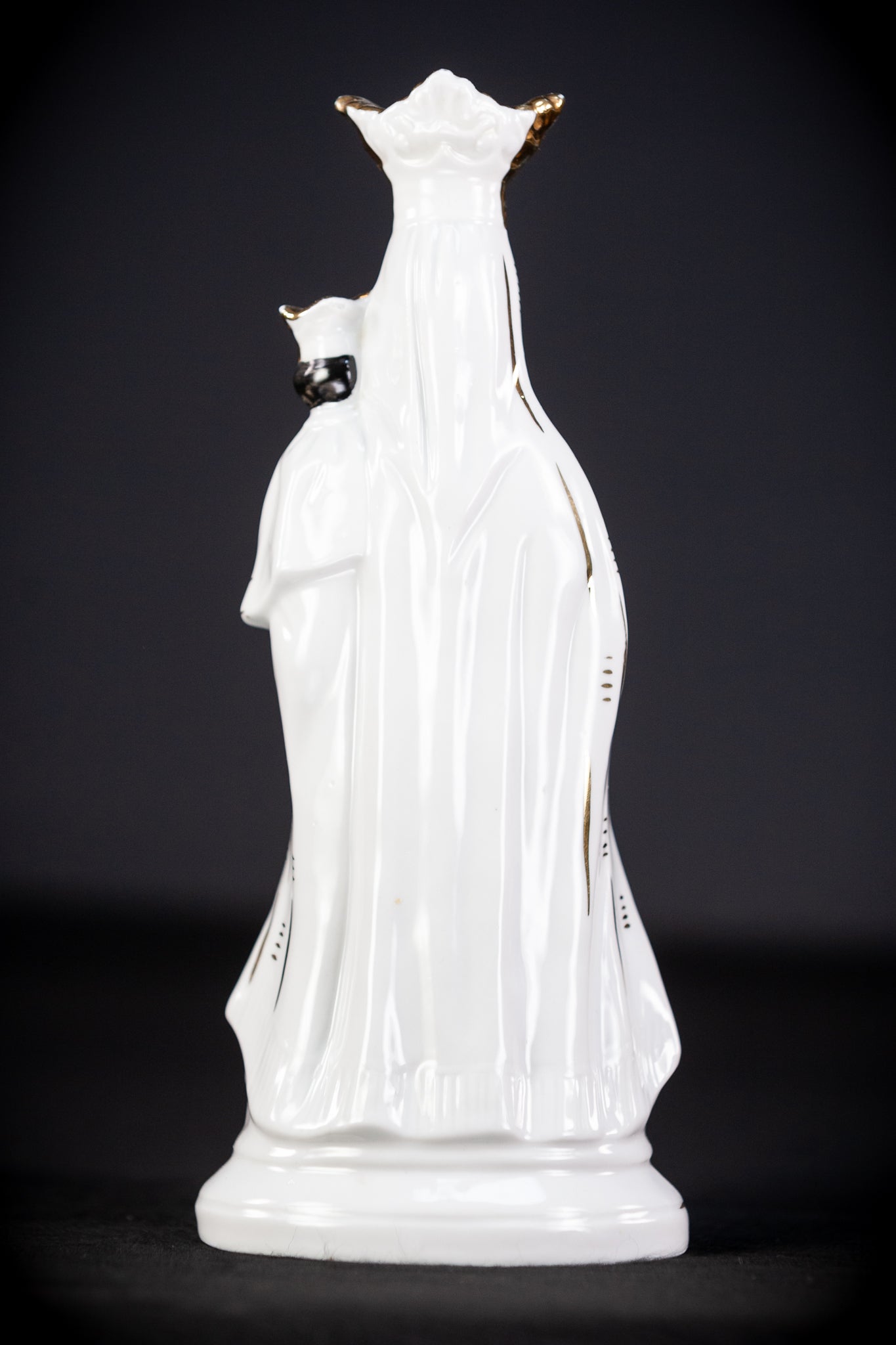 Black Madonna Porcelain Statue | Antique 9.4" / 24 cm