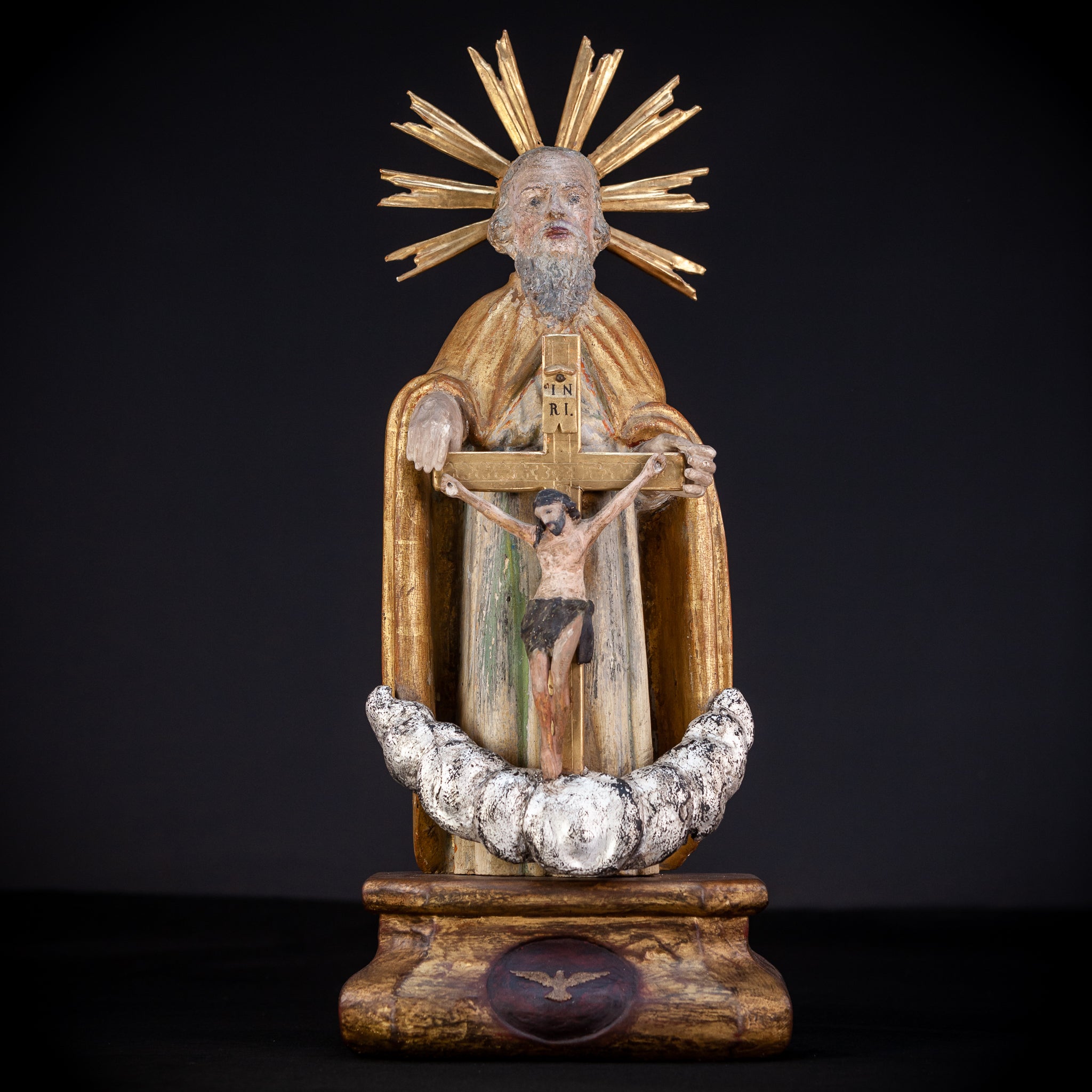 God The Father Sculpture | 1700s Antique | 22" / 56 cm