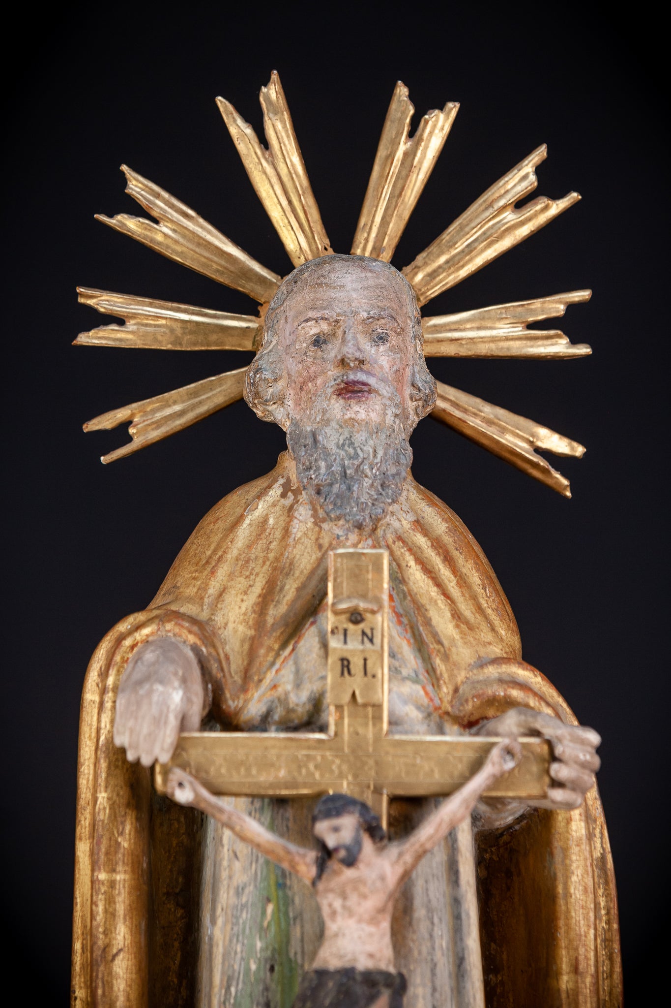 God The Father Sculpture | 1700s Antique | 22" / 56 cm