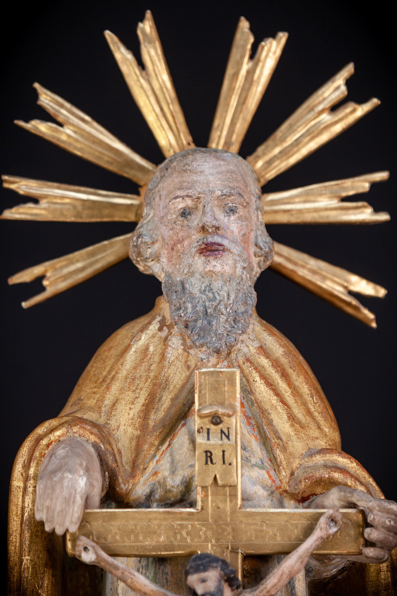 God The Father Sculpture | 1700s Antique | 22" / 56 cm