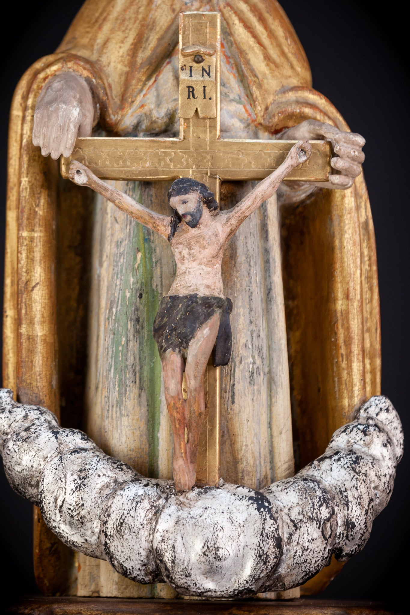 God The Father Sculpture | 1700s Antique | 22" / 56 cm