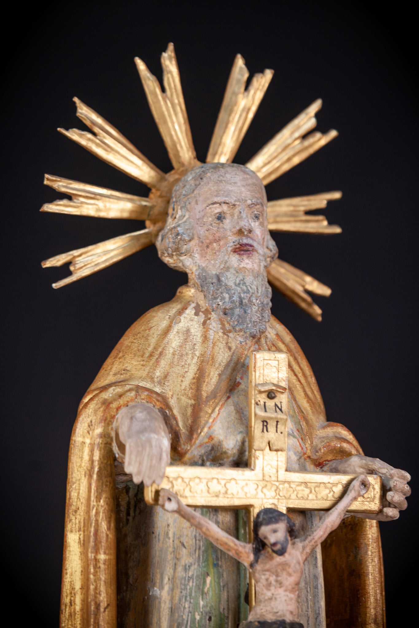 God The Father Sculpture | 1700s Antique | 22" / 56 cm