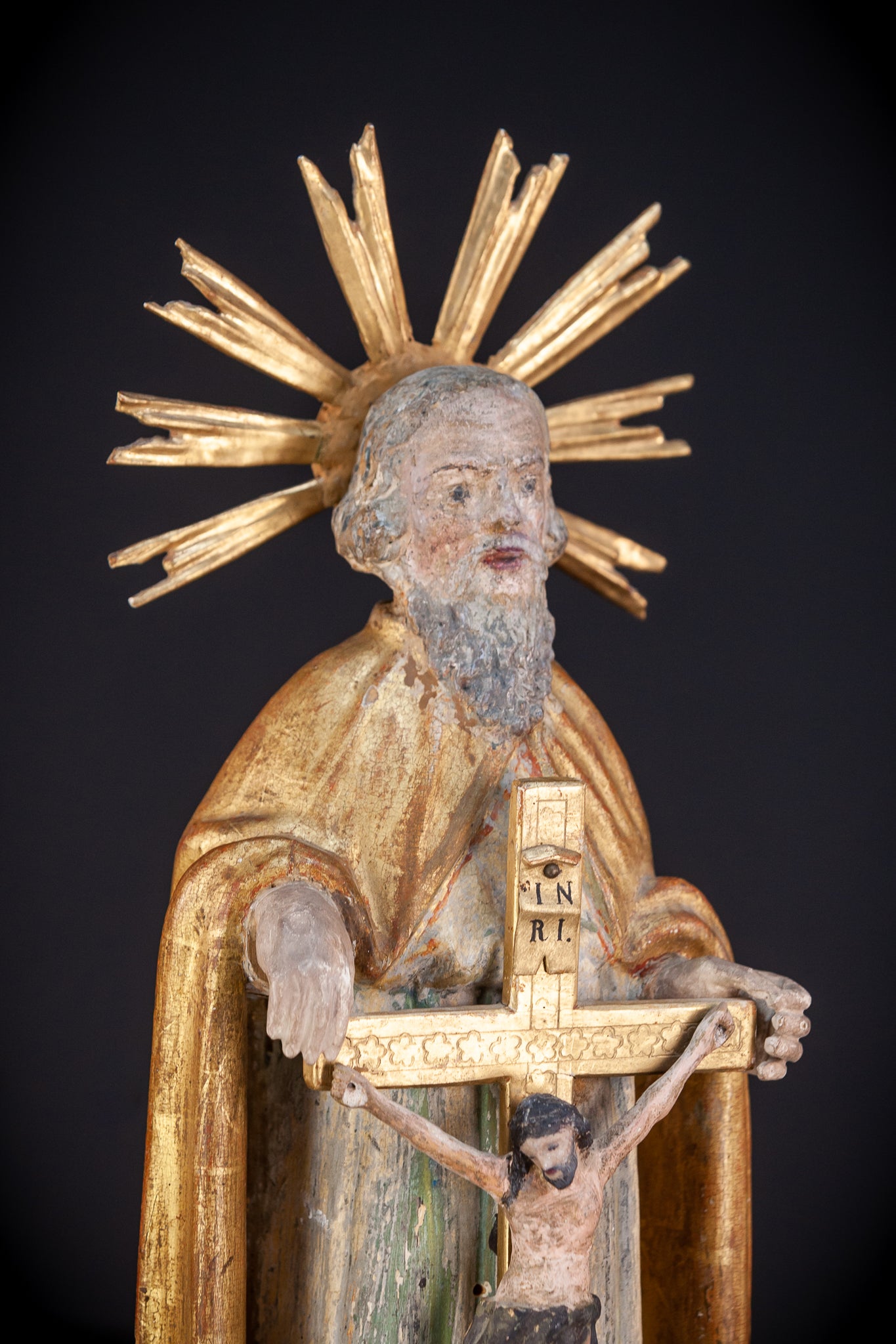 God The Father Sculpture | 1700s Antique | 22" / 56 cm