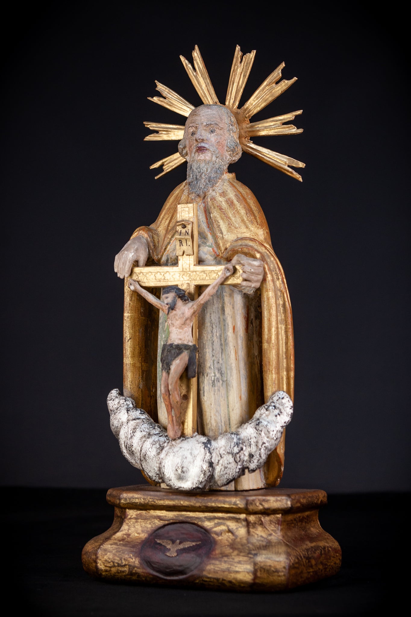 God The Father Sculpture | 1700s Antique | 22" / 56 cm