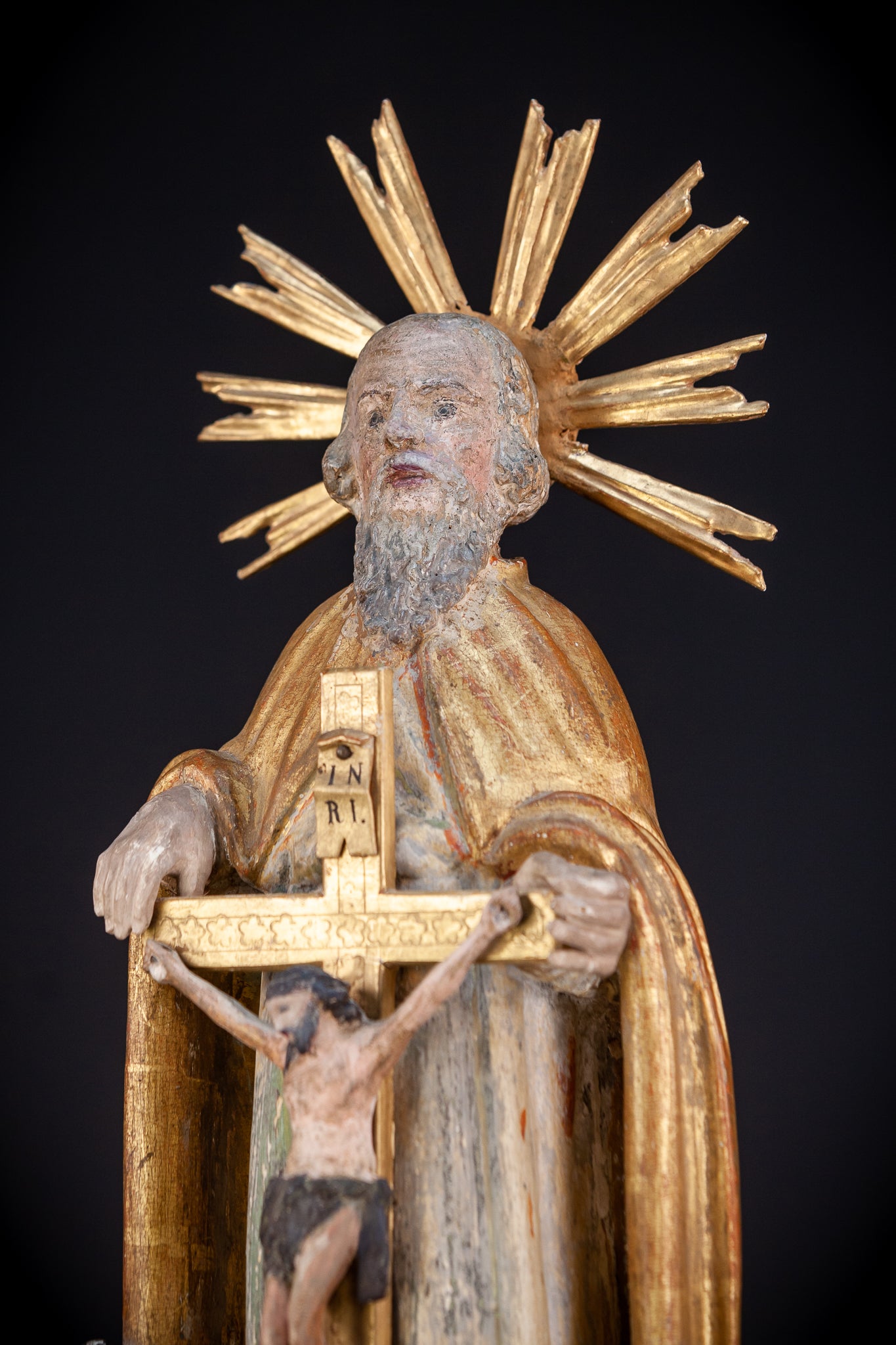 God The Father Sculpture | 1700s Antique | 22" / 56 cm