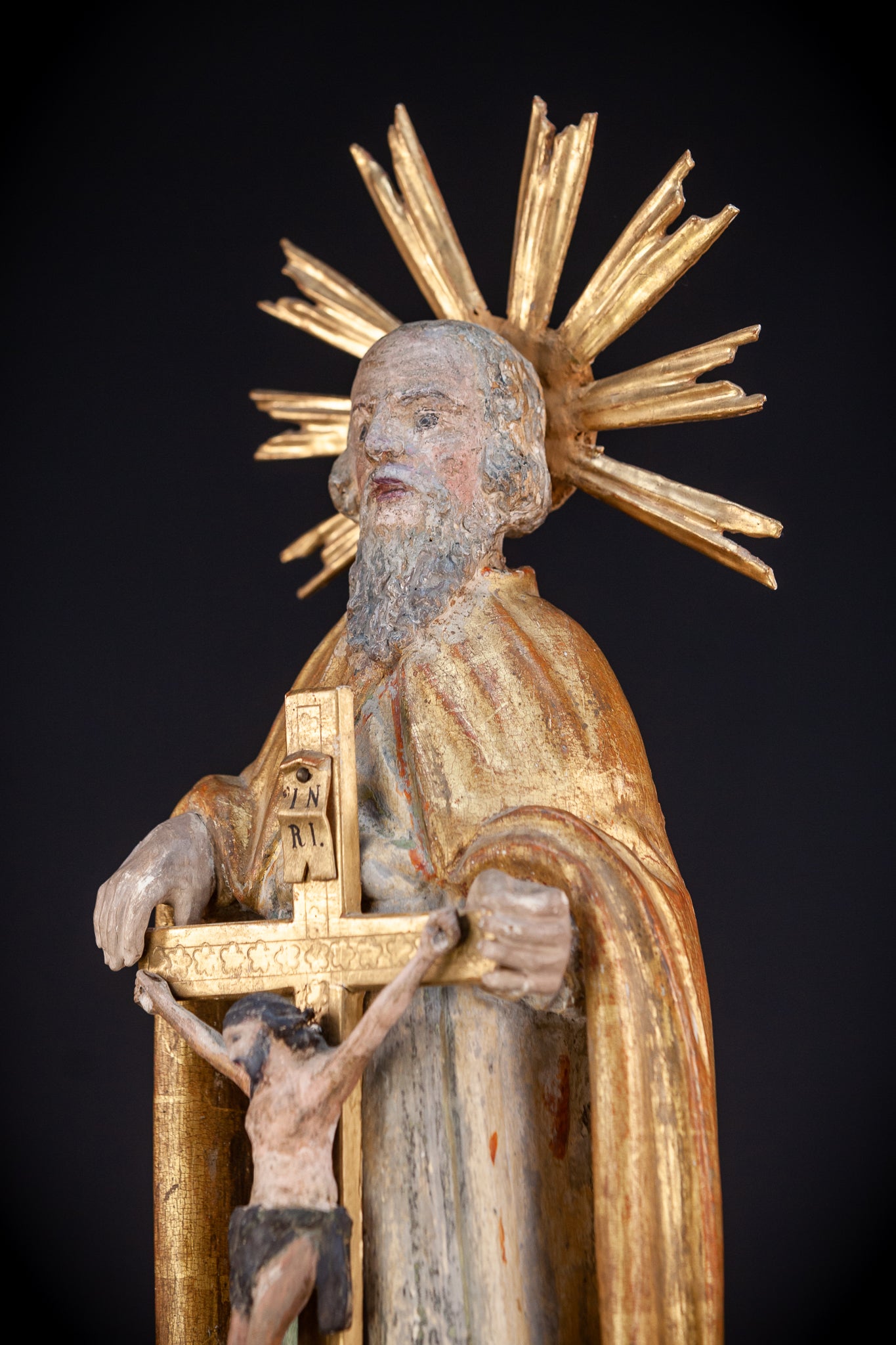 God The Father Sculpture | 1700s Antique | 22" / 56 cm