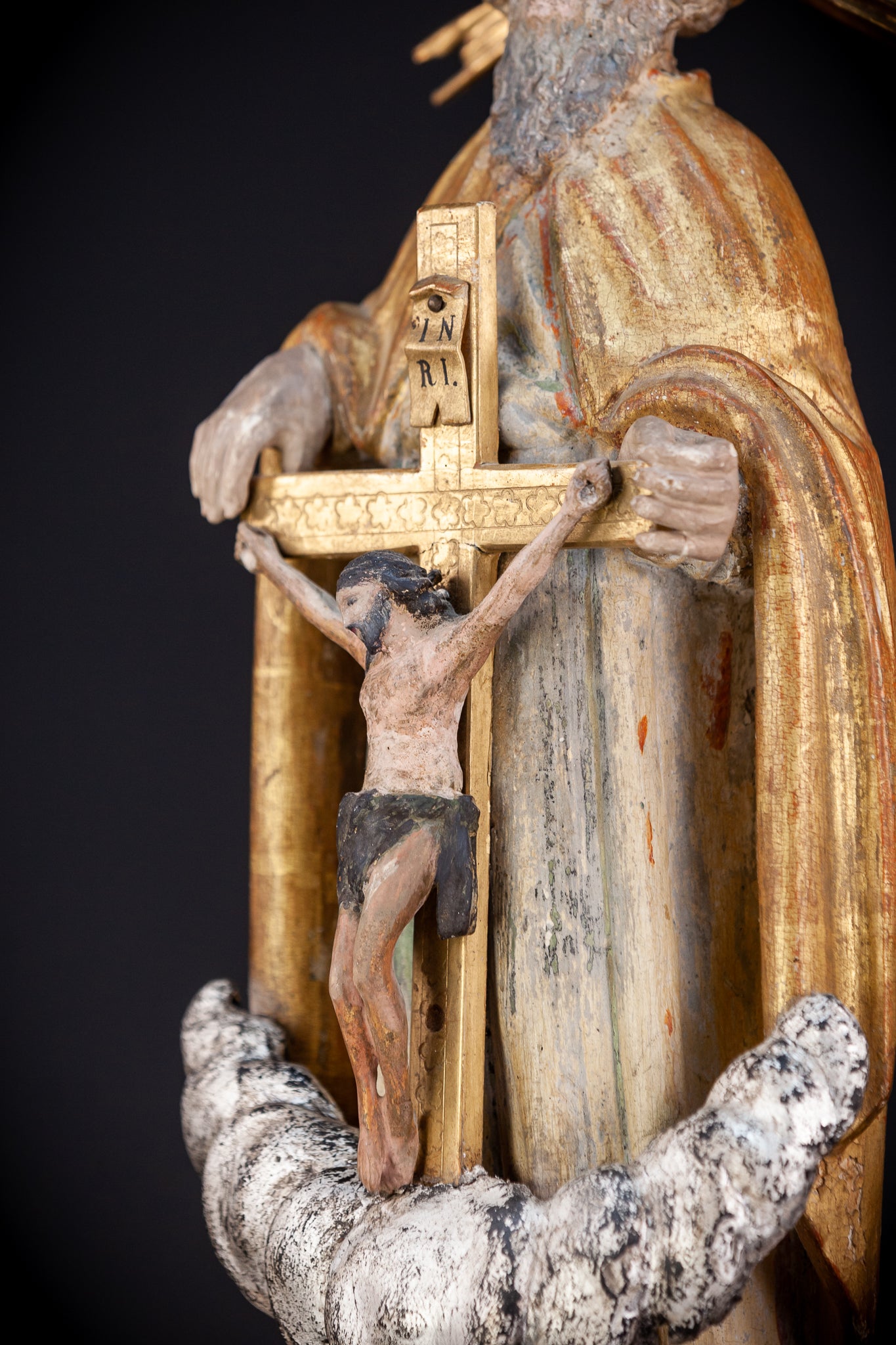 God The Father Sculpture | 1700s Antique | 22" / 56 cm