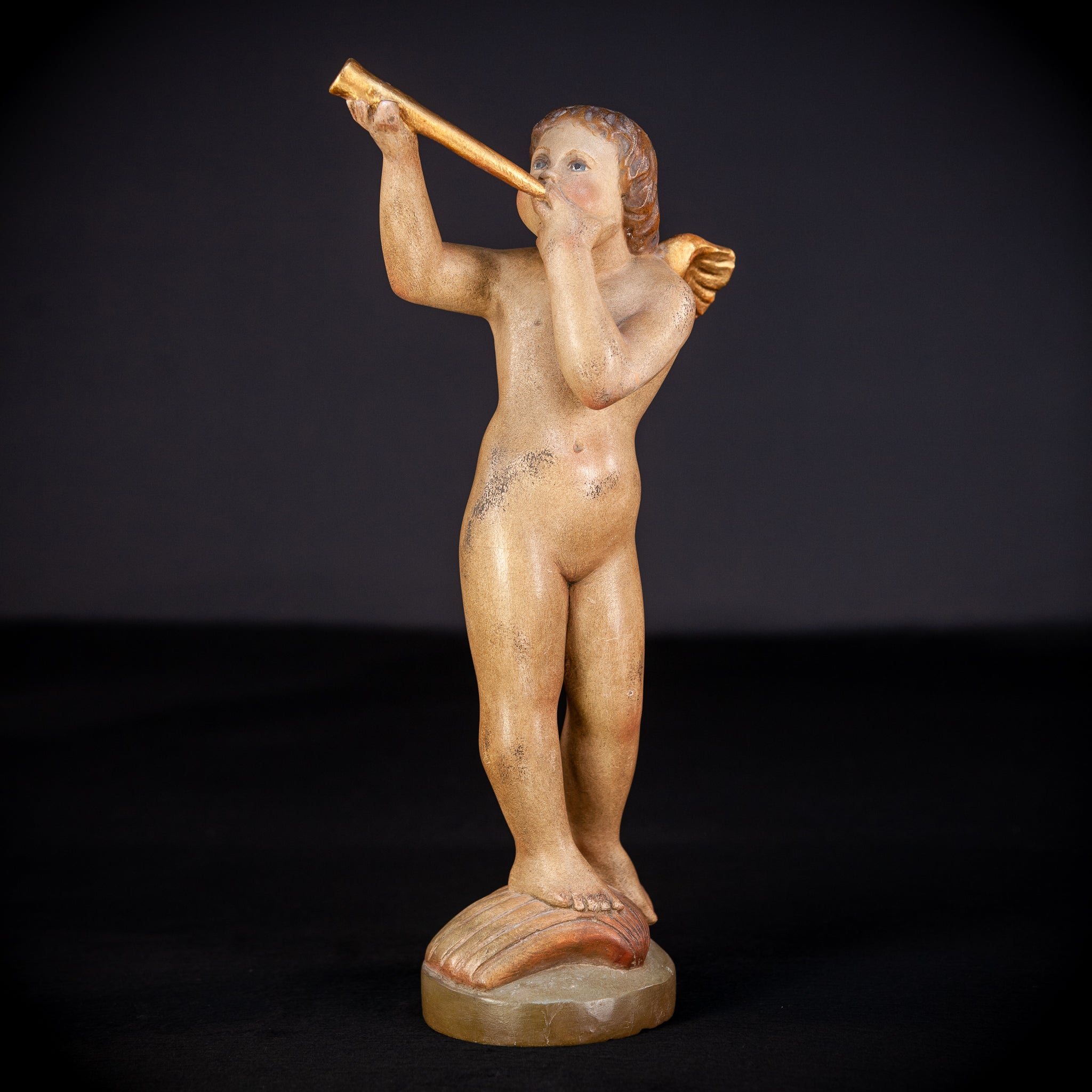 Angel Wood Carving Figure | Vintage | 16.1" / 41 cm
