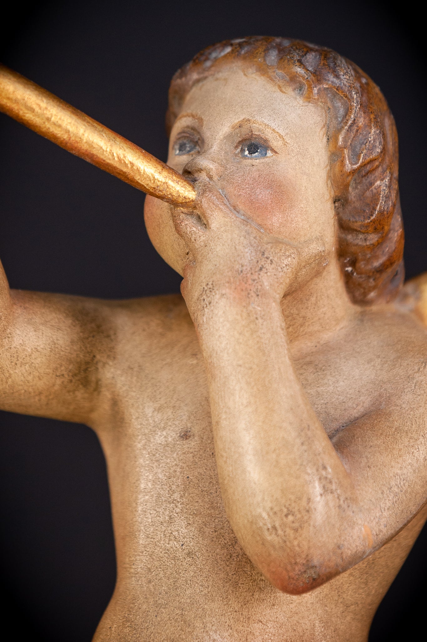 Angel Wood Carving Figure | Vintage | 16.1" / 41 cm