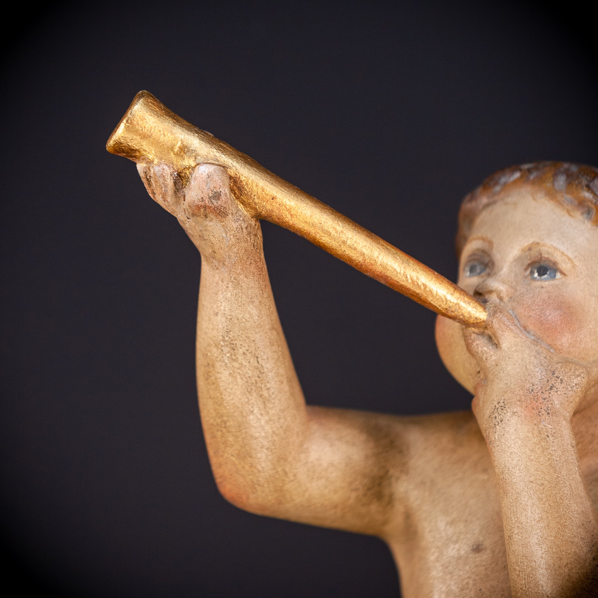 Angel Wood Carving Figure | Vintage | 16.1" / 41 cm