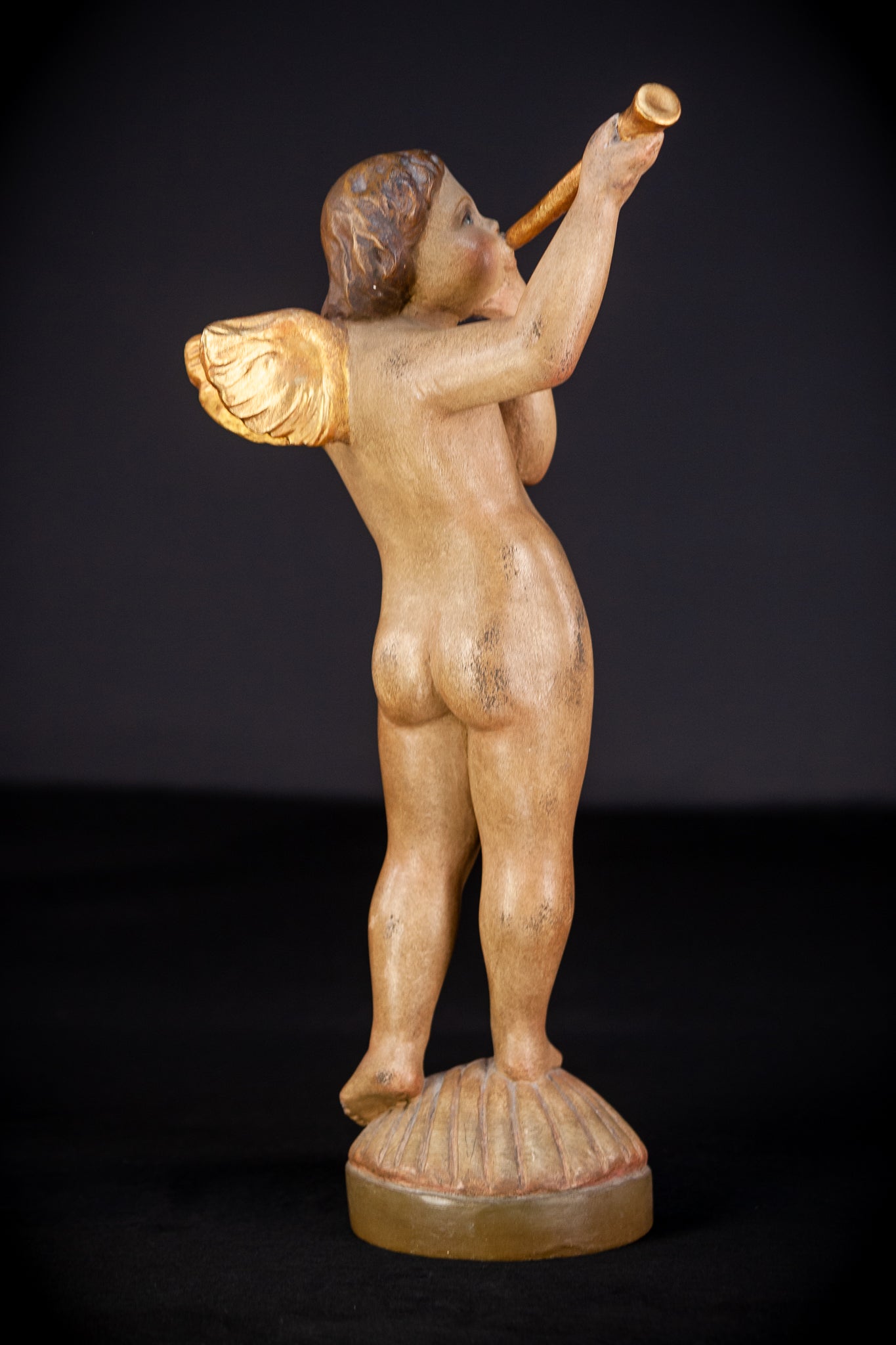 Angel Wood Carving Figure | Vintage | 16.1" / 41 cm