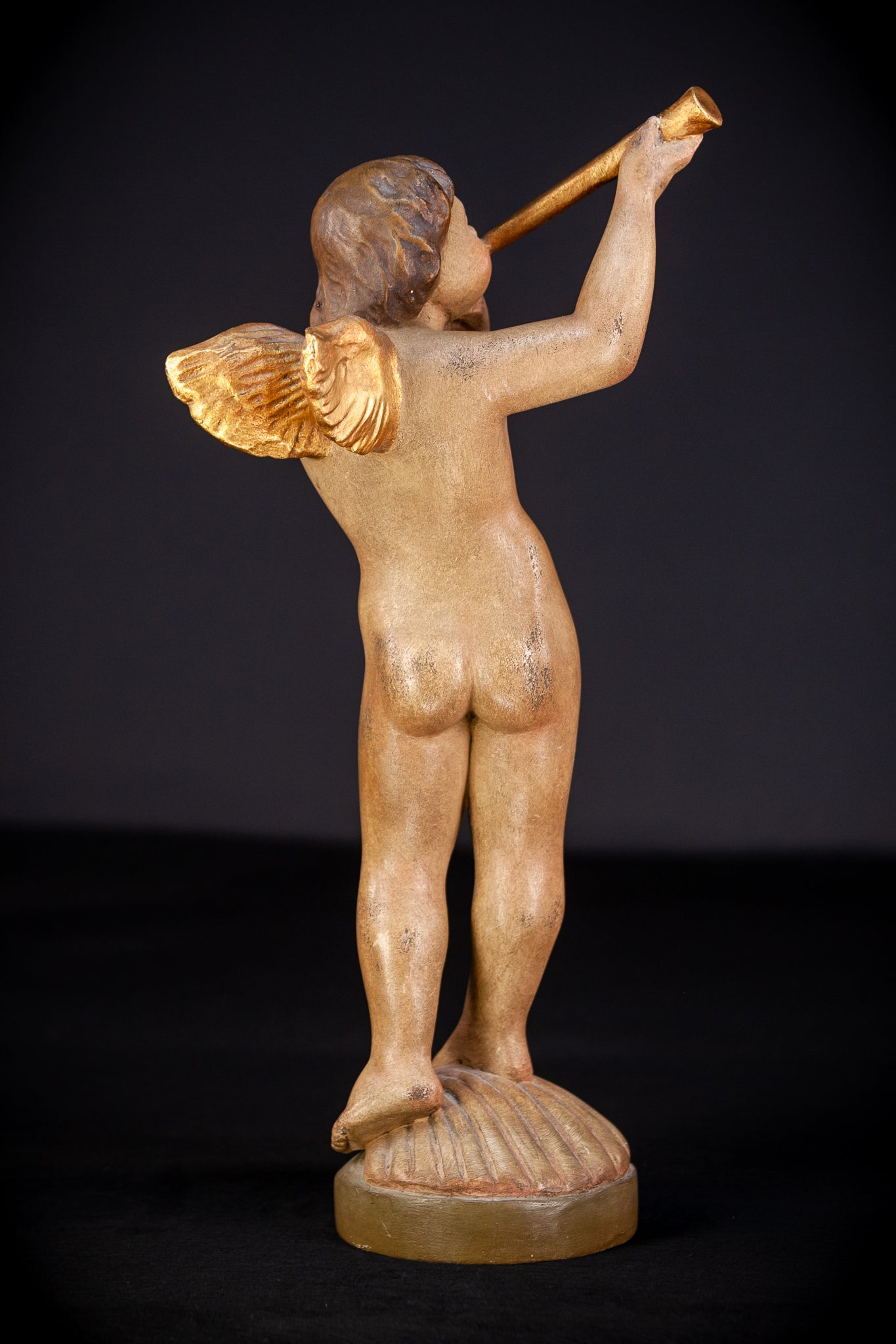 Angel Wood Carving Figure | Vintage | 16.1" / 41 cm