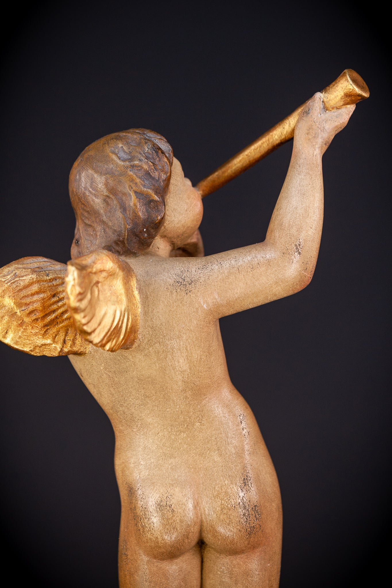 Angel Wood Carving Figure | Vintage | 16.1" / 41 cm