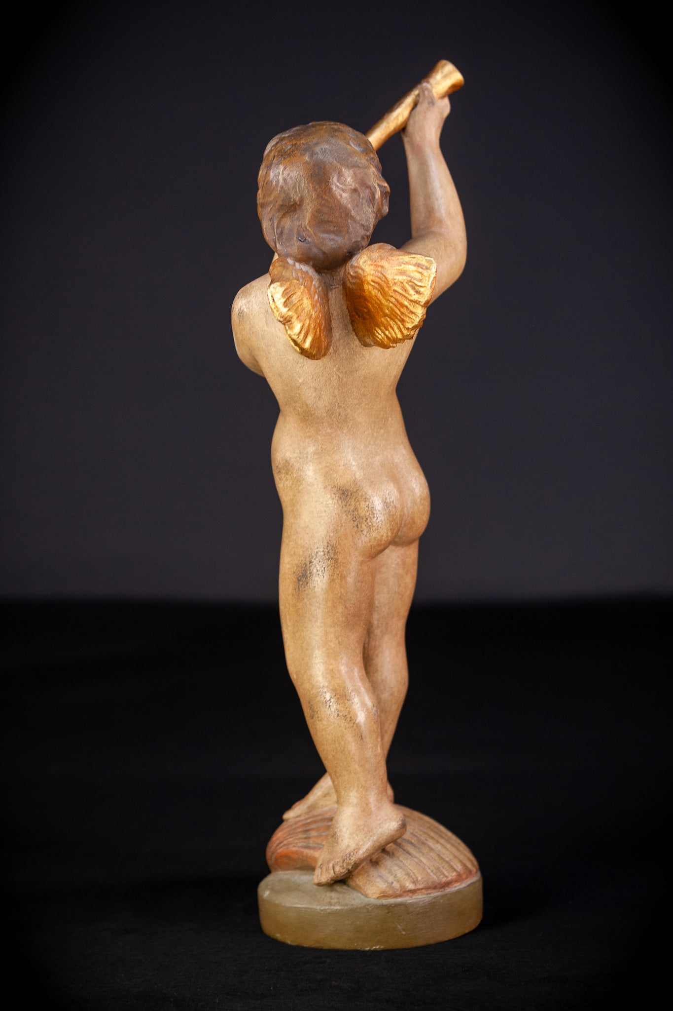 Angel Wood Carving Figure | Vintage | 16.1" / 41 cm