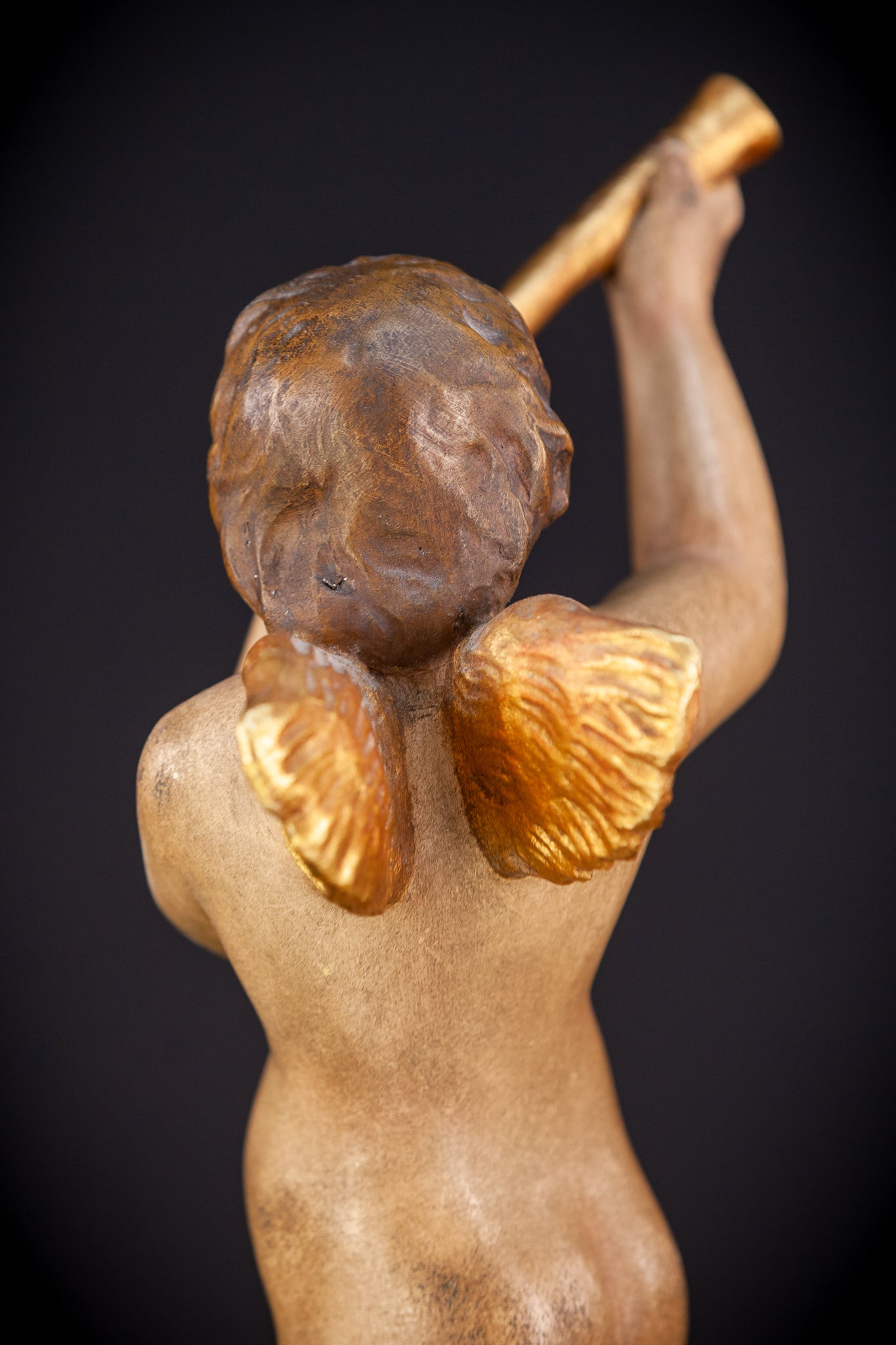 Angel Wood Carving Figure | Vintage | 16.1" / 41 cm