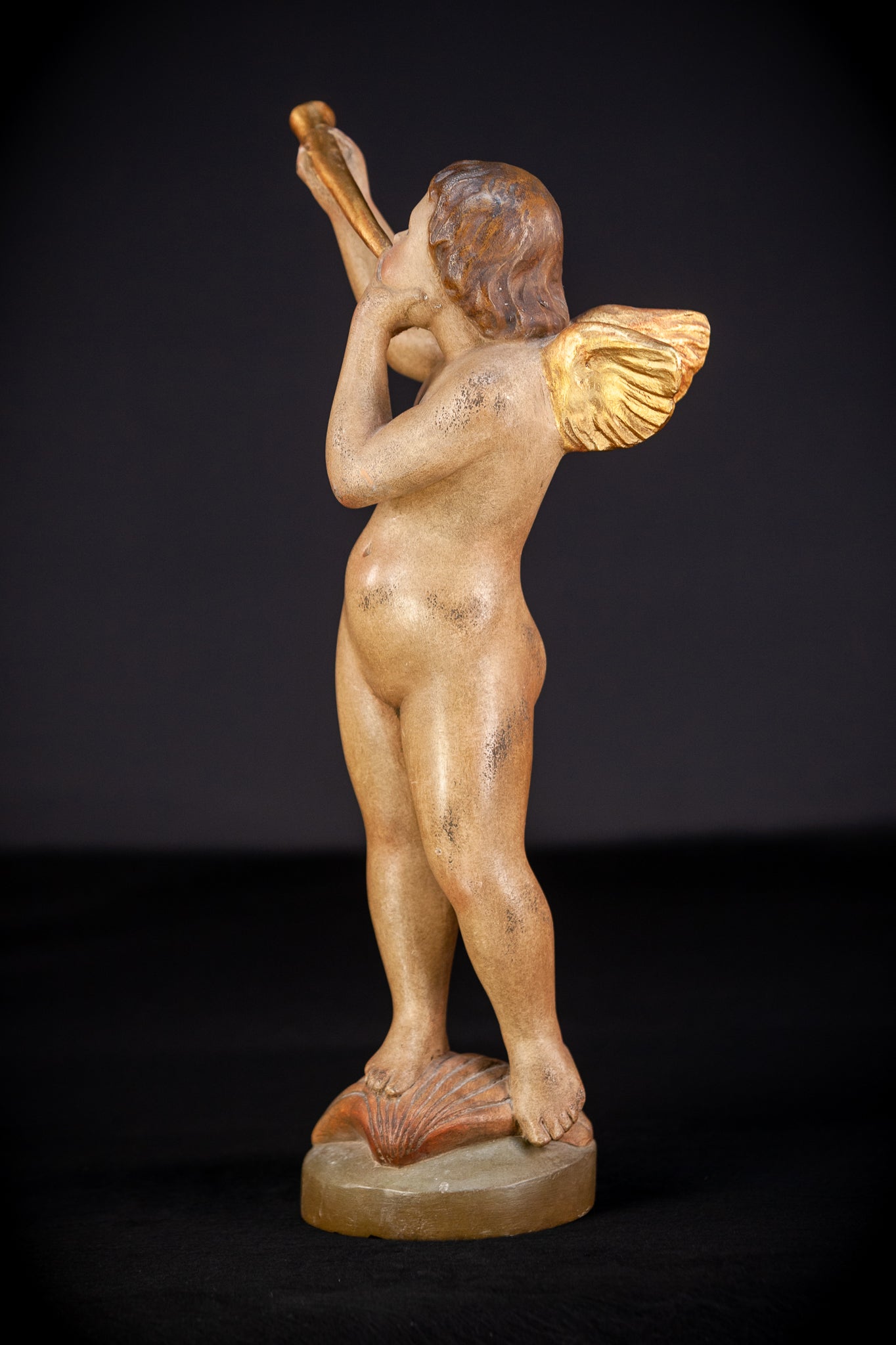 Angel Wood Carving Figure | Vintage | 16.1" / 41 cm