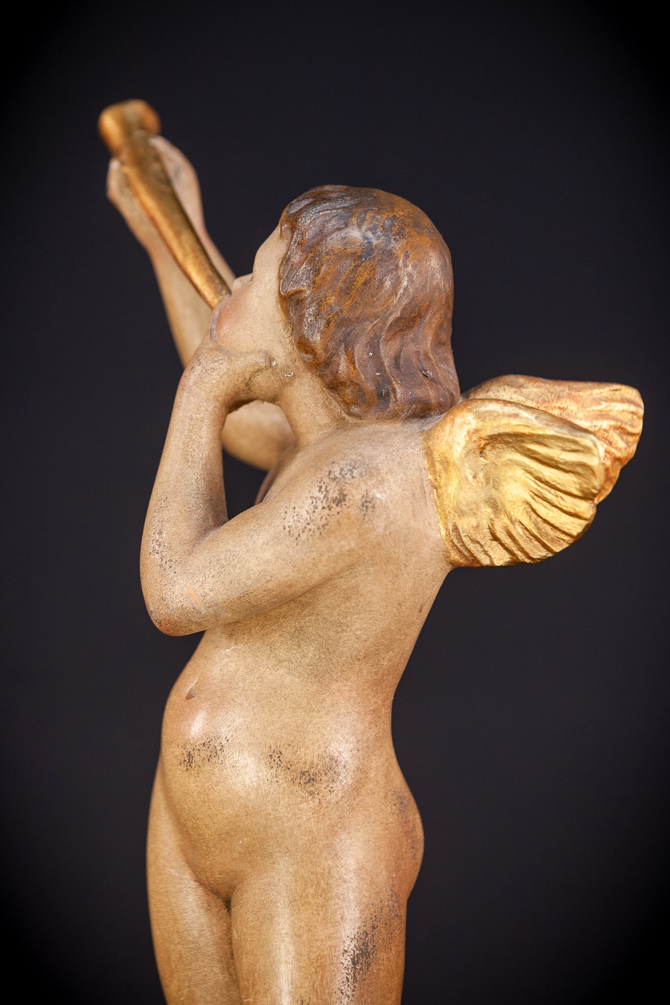 Angel Wood Carving Figure | Vintage | 16.1" / 41 cm