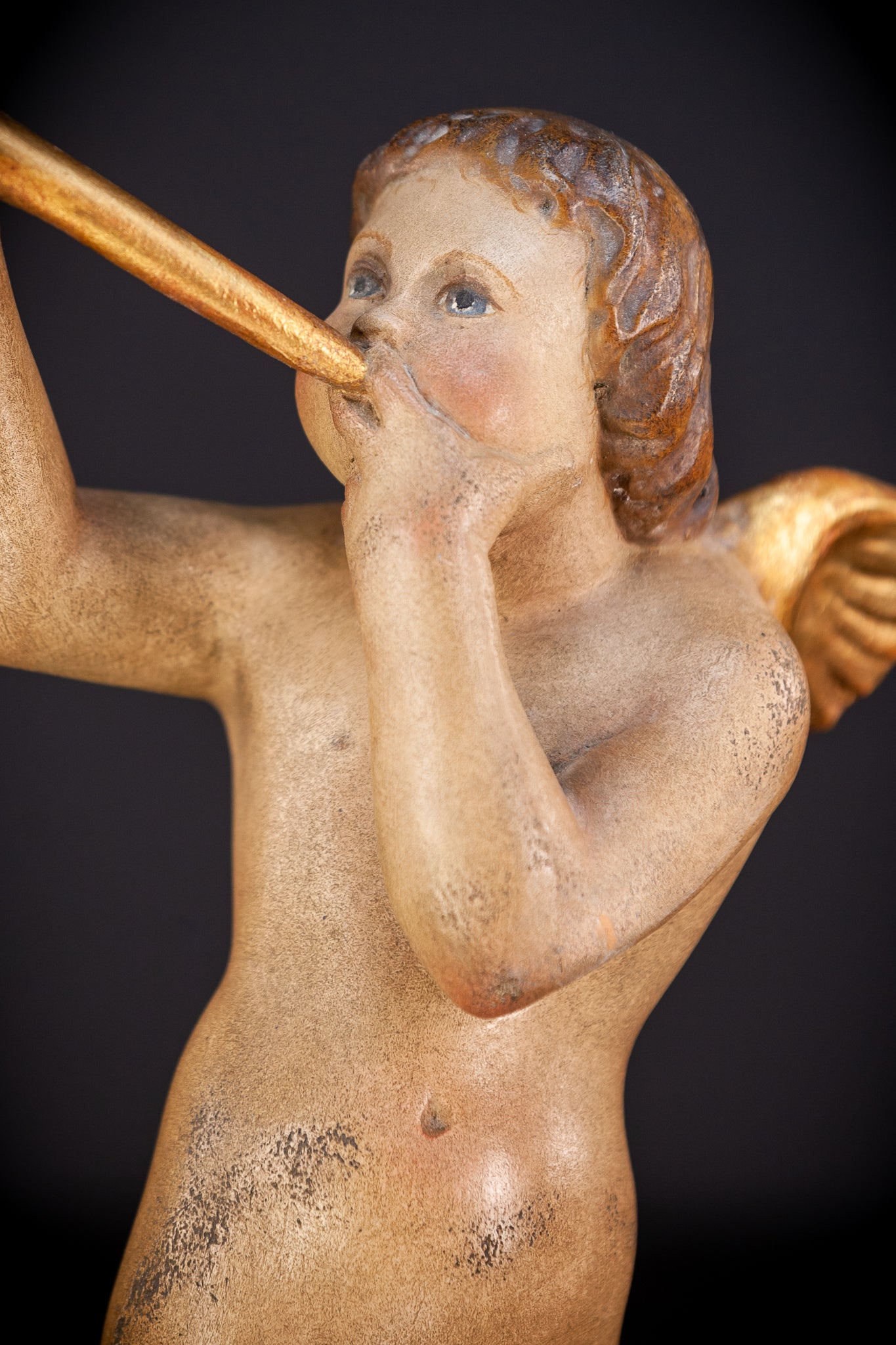 Angel Wood Carving Figure | Vintage | 16.1" / 41 cm