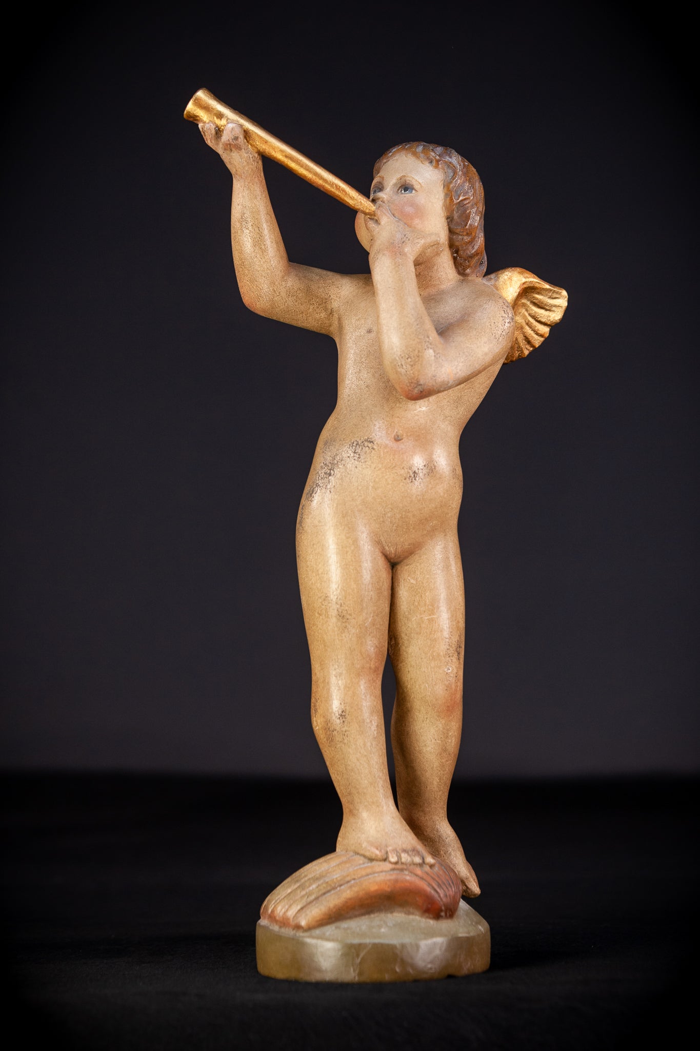 Angel Wood Carving Figure | Vintage | 16.1" / 41 cm