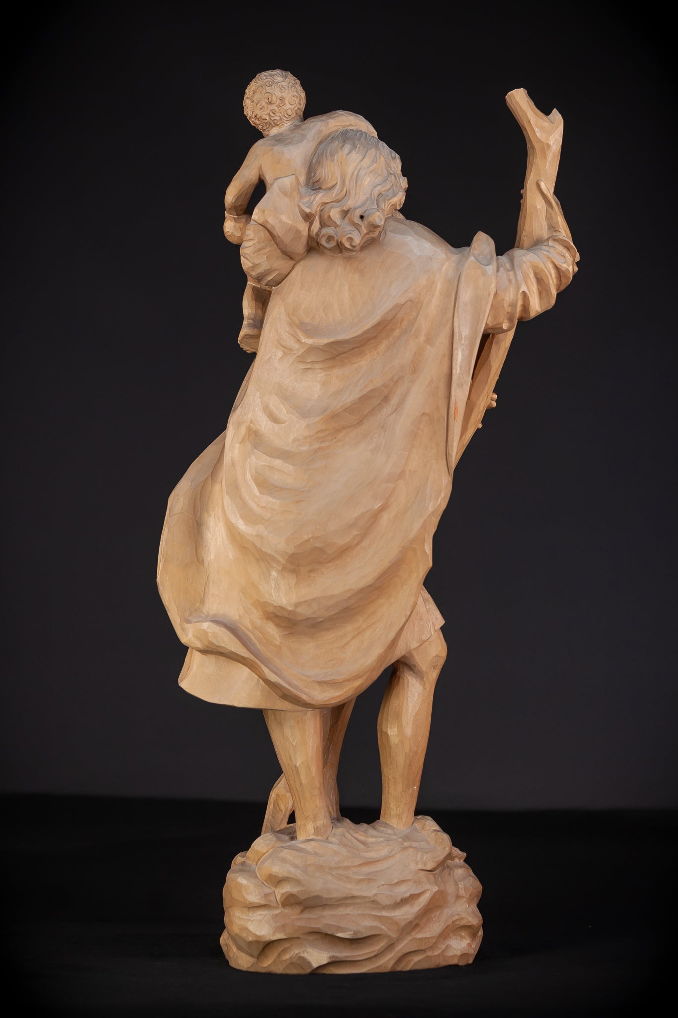 St Christopher Wooden Statue 26.6" / 67.5 cm