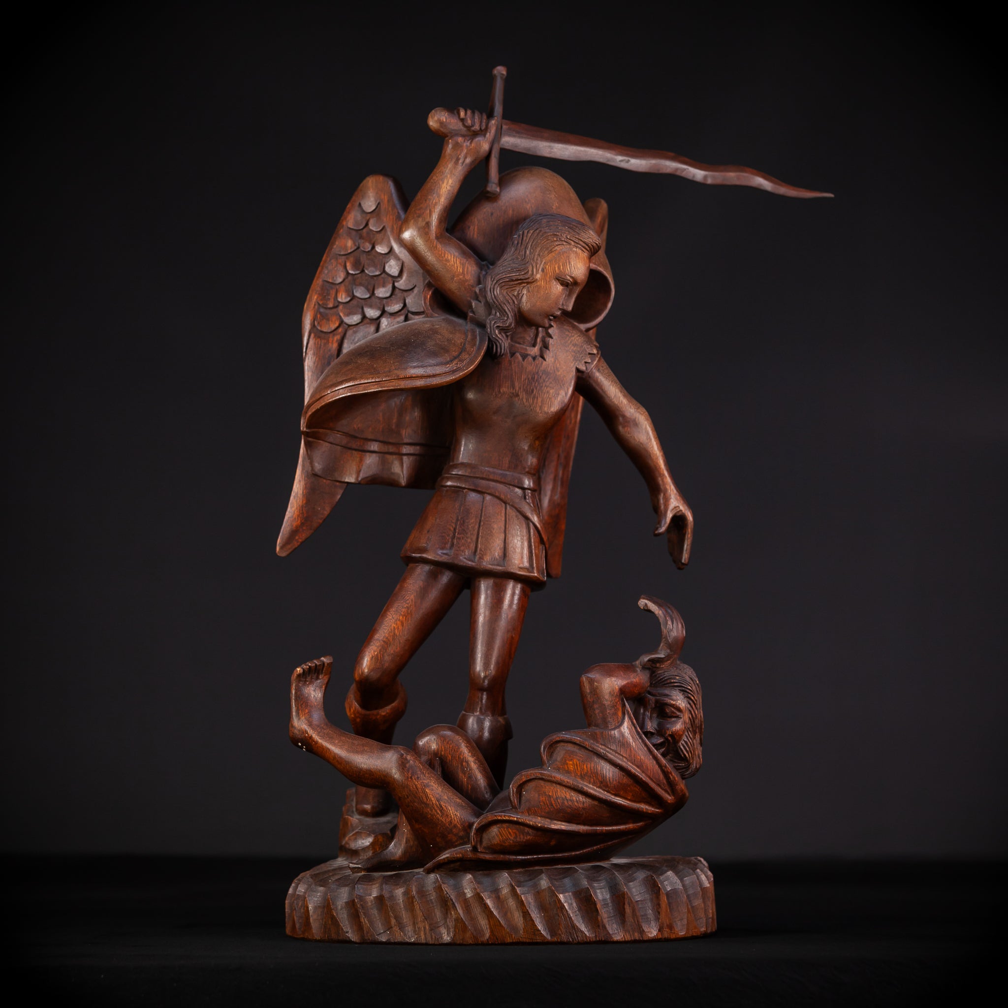 St Michael The Archangel 19th C.Wooden Sculpture | 26"