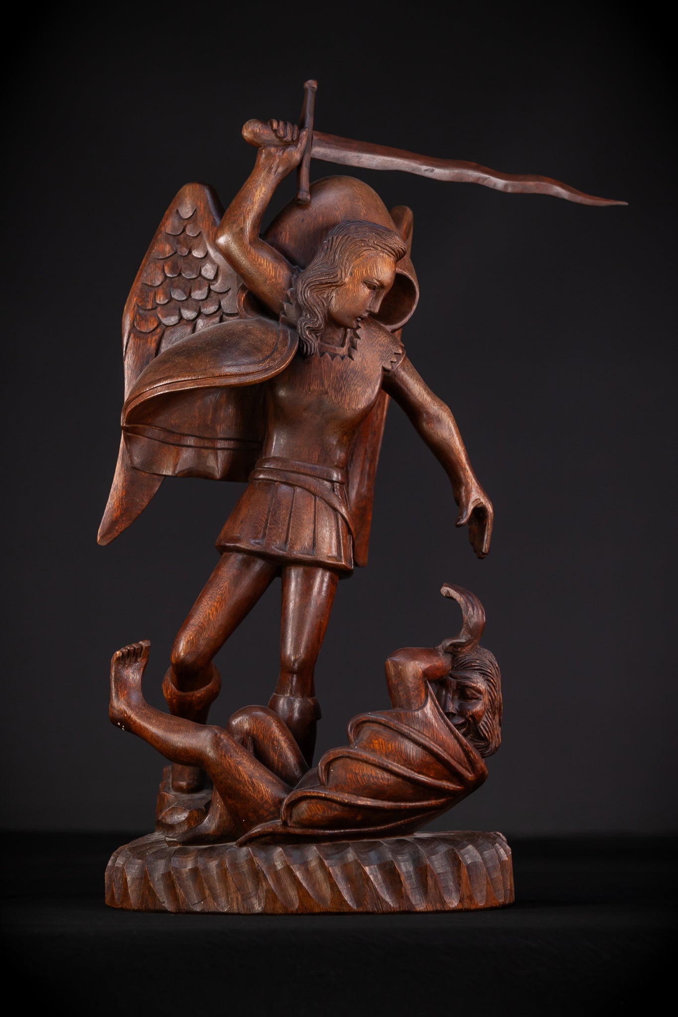 St Michael The Archangel 19th C.Wooden Sculpture | 26"