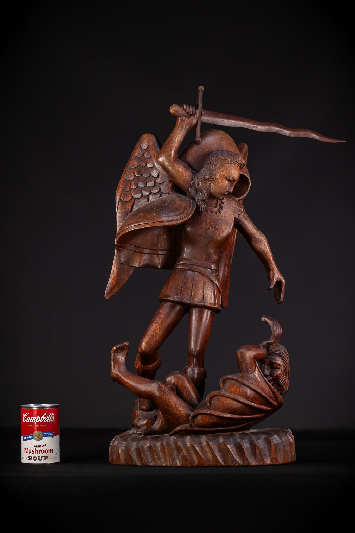 St Michael The Archangel 19th C.Wooden Sculpture | 26"