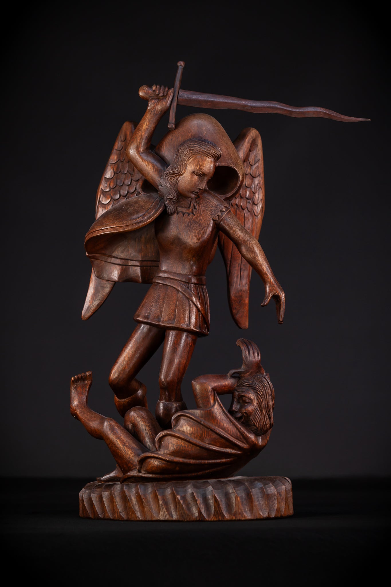 St Michael The Archangel 19th C.Wooden Sculpture | 26"