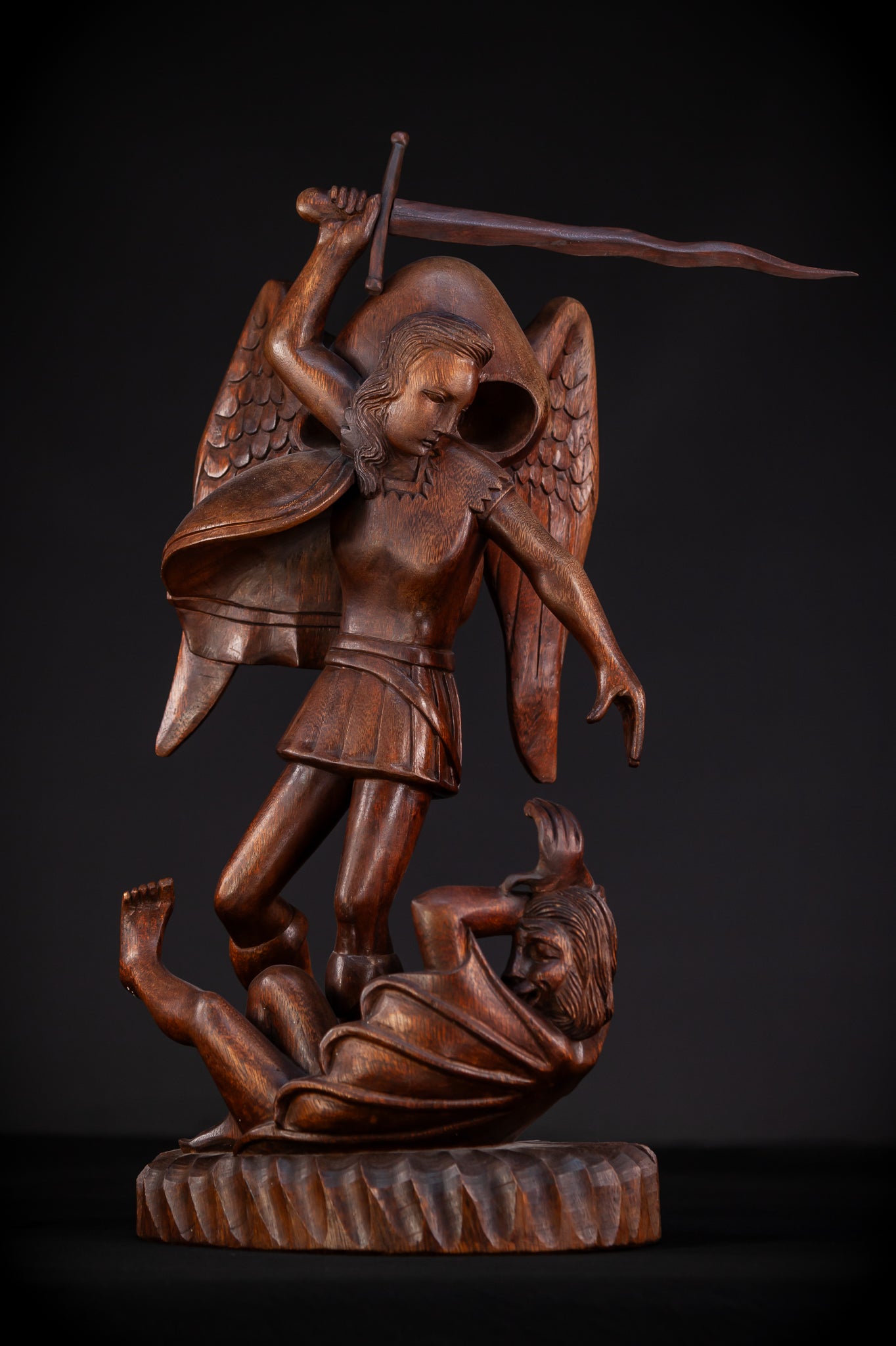 St Michael The Archangel 19th C.Wooden Sculpture | 26"