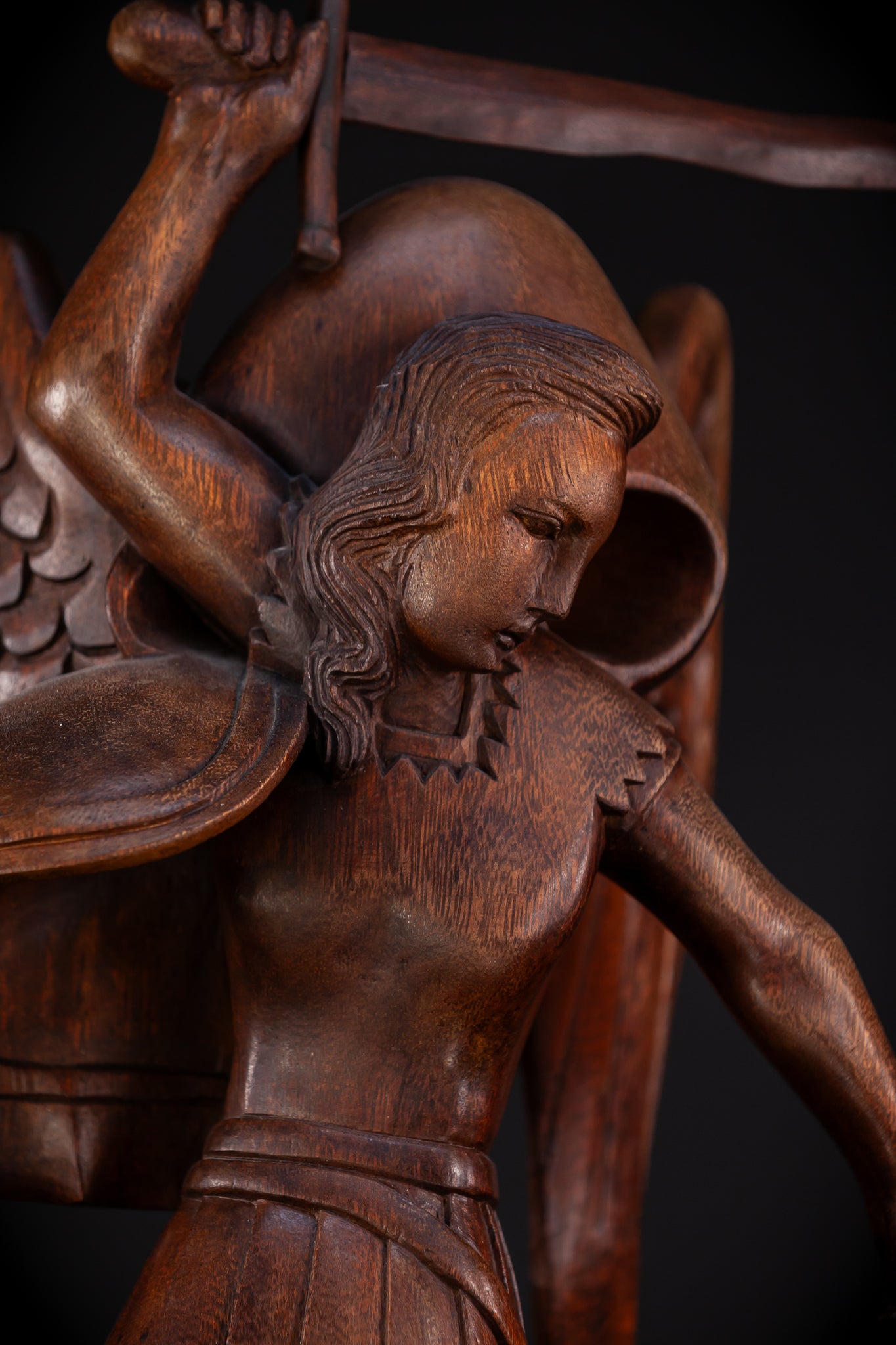 St Michael The Archangel 19th C.Wooden Sculpture | 26"