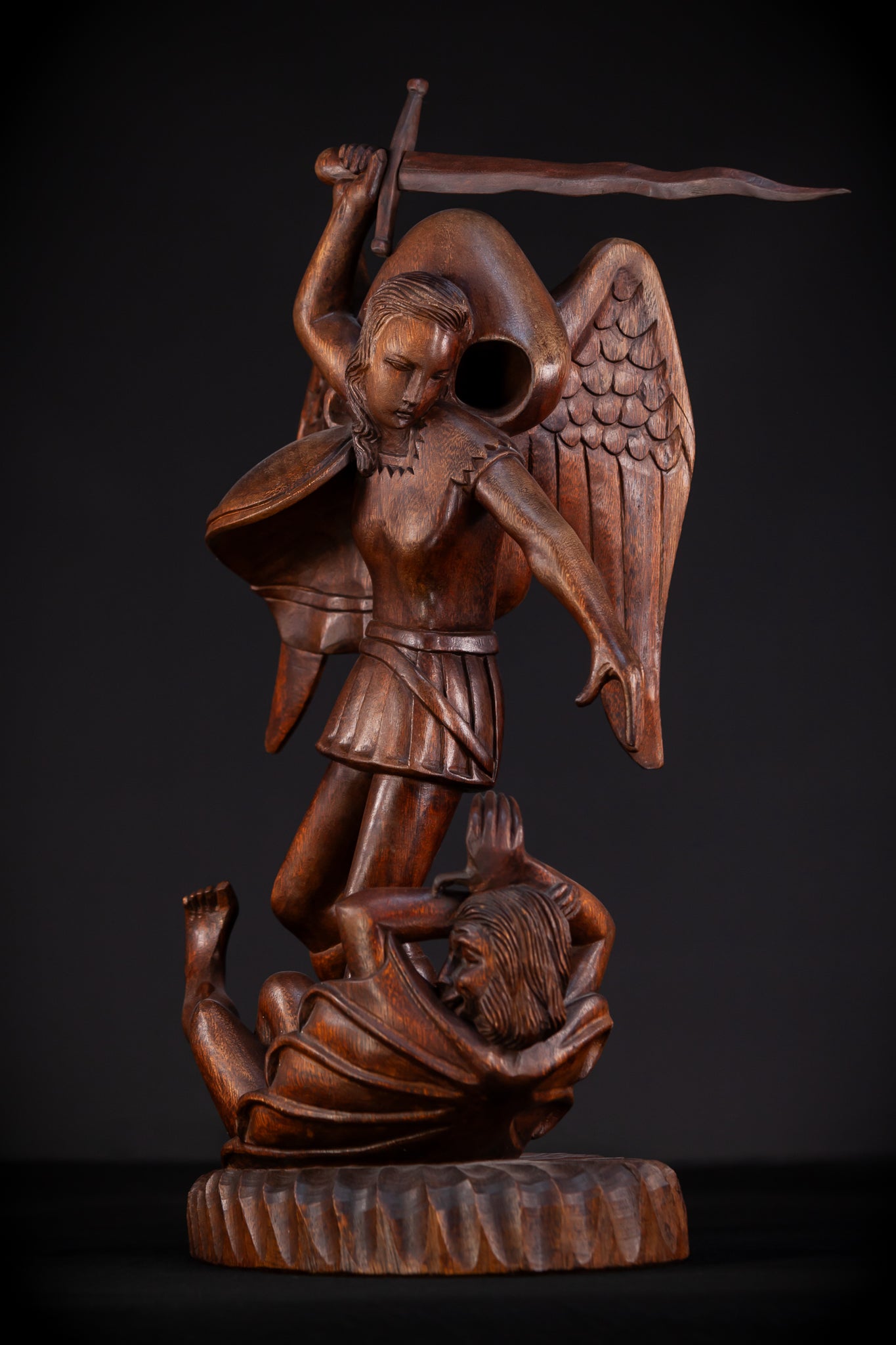 St Michael The Archangel 19th C.Wooden Sculpture | 26"
