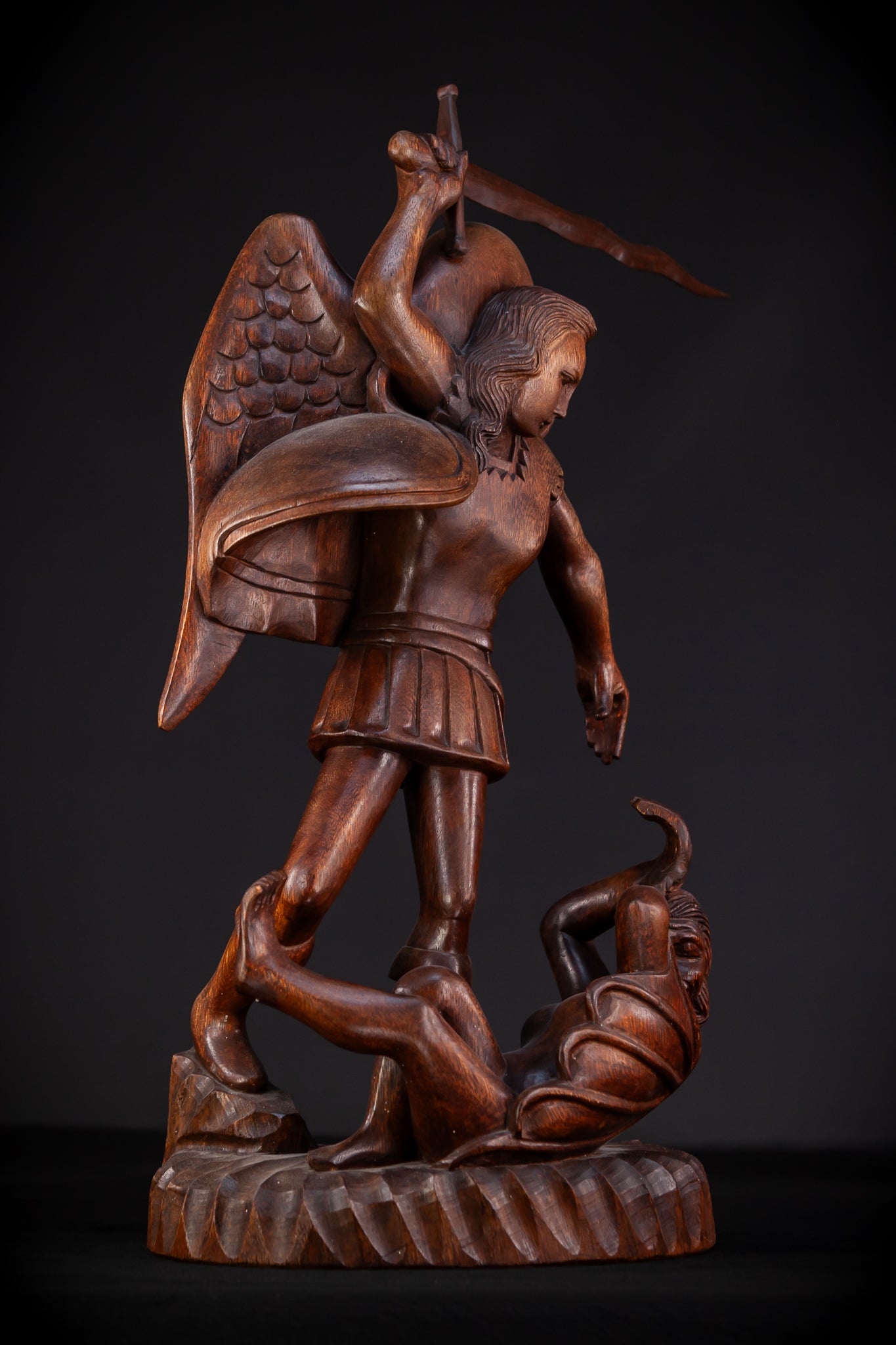 St Michael The Archangel 19th C.Wooden Sculpture | 26"