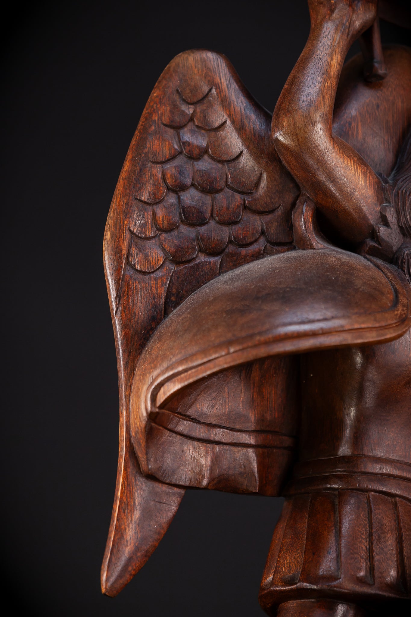 St Michael The Archangel 19th C.Wooden Sculpture | 26"