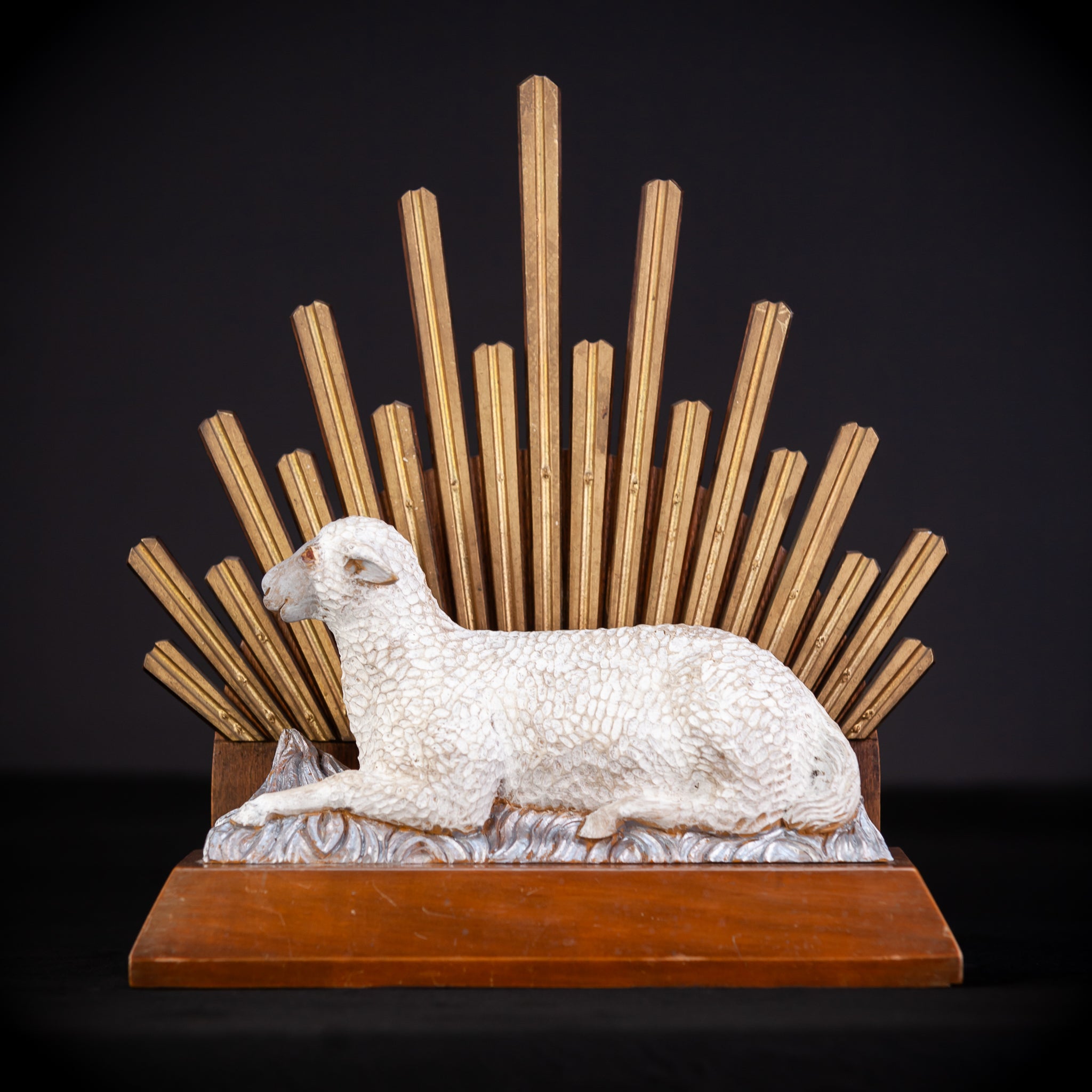 Lamb of God Antique Sculpture 13''