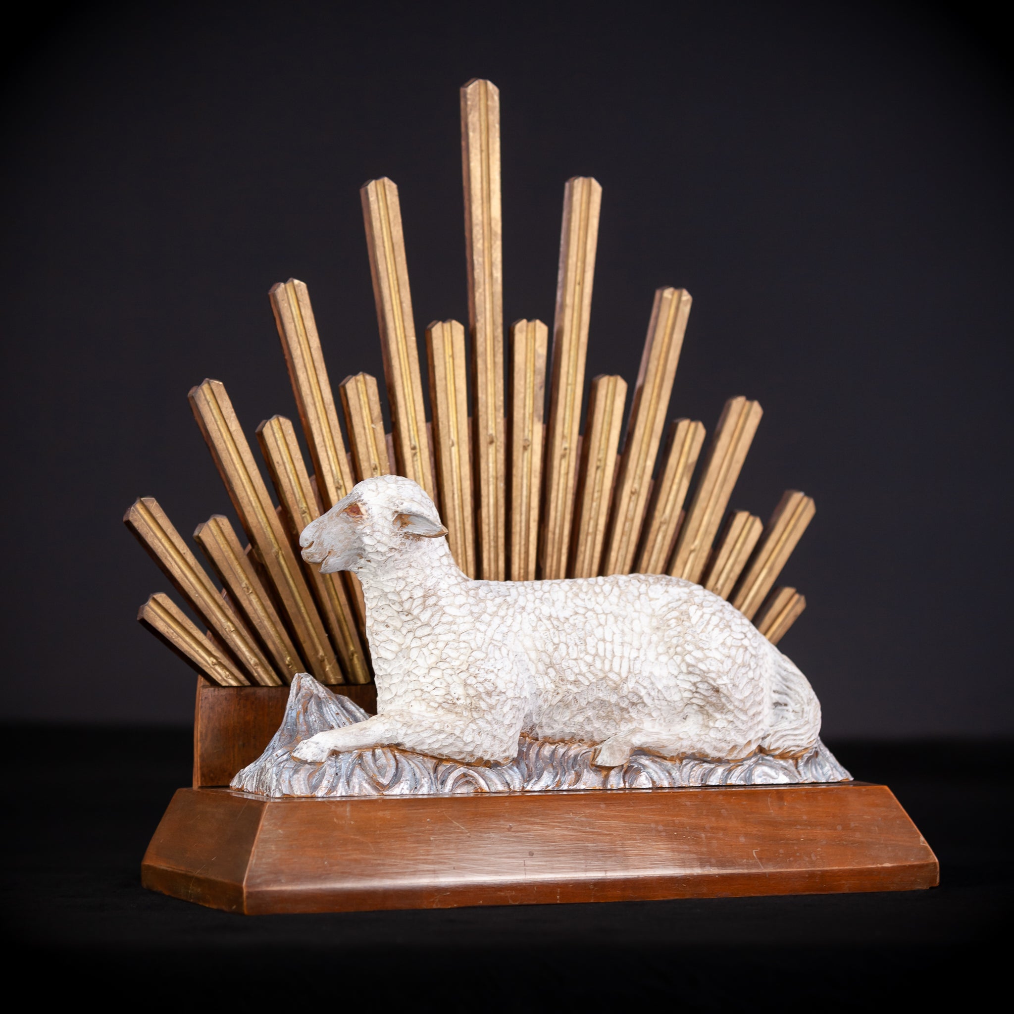 Lamb of God Sculpture | Early 1900s Antique | 13'' / 33 cm