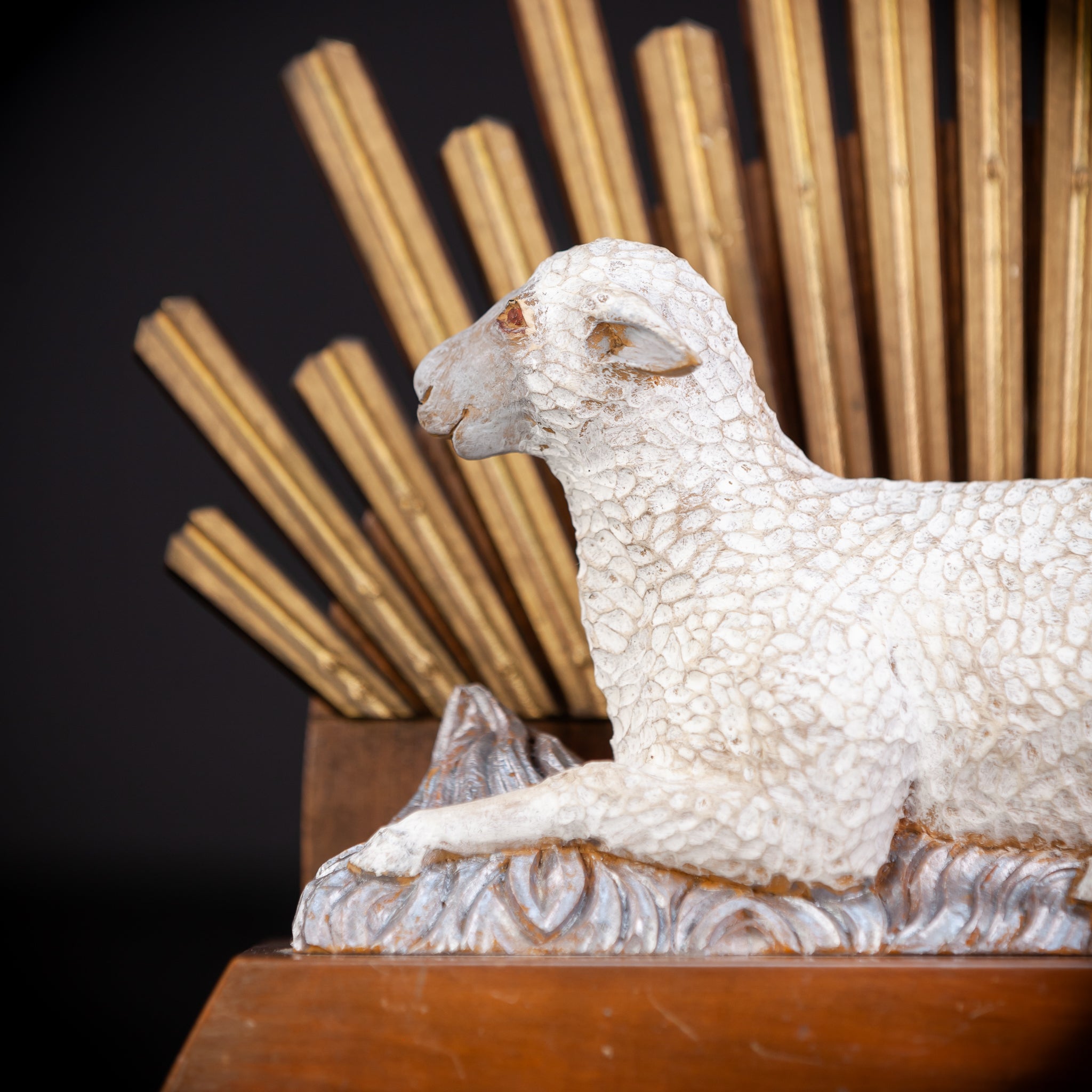 Lamb of God Sculpture | Early 1900s Antique | 13'' / 33 cm