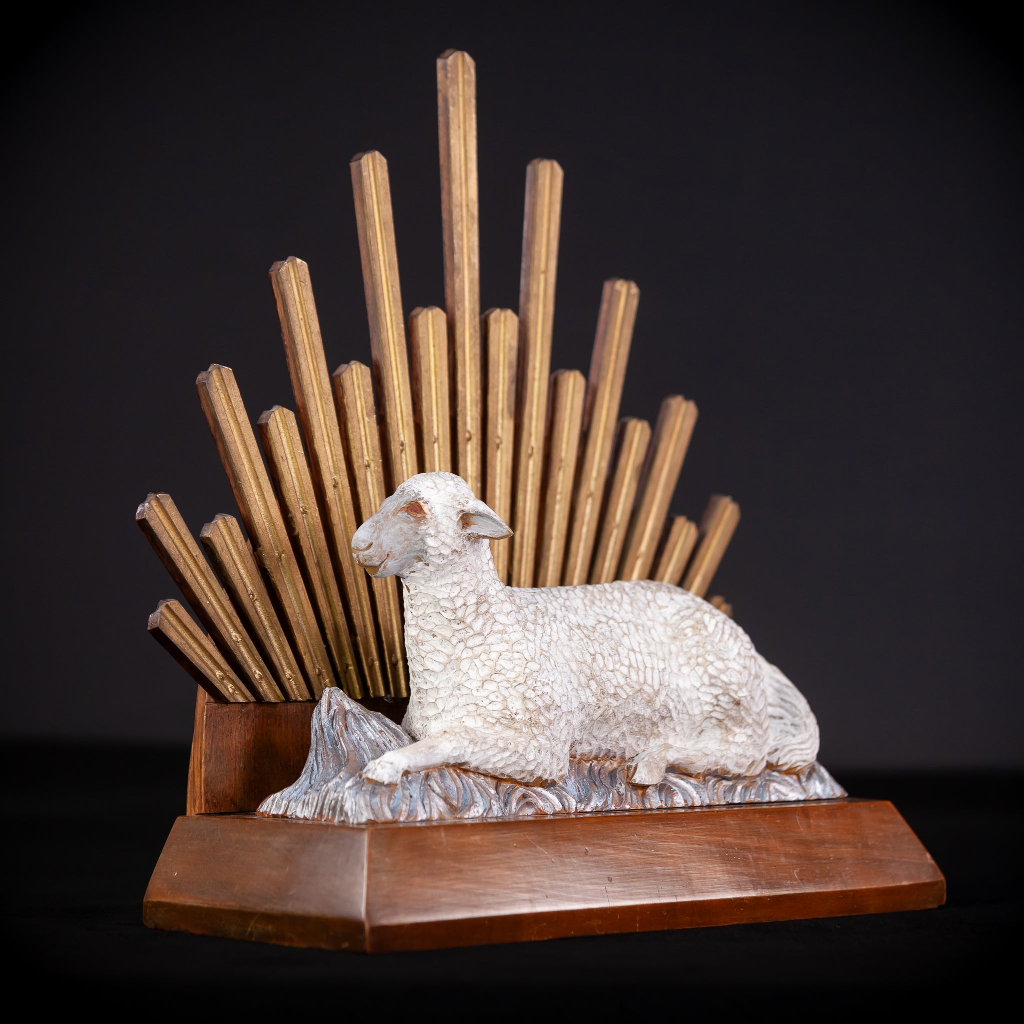 Lamb of God Sculpture | Early 1900s Antique | 13'' / 33 cm