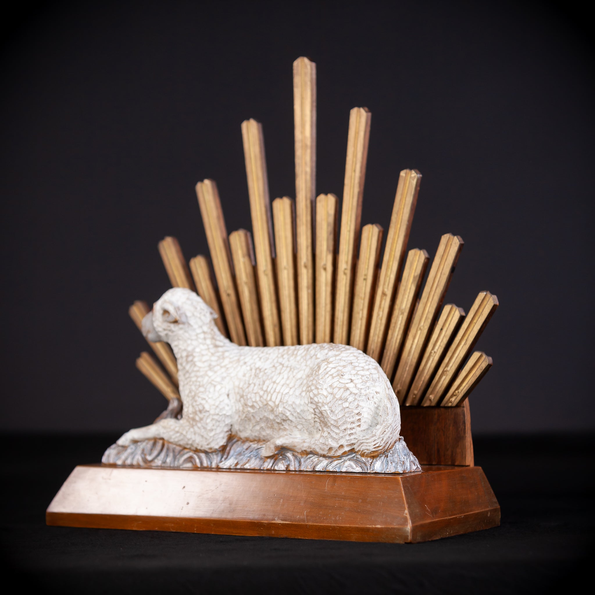 Lamb of God Sculpture | Early 1900s Antique | 13'' / 33 cm